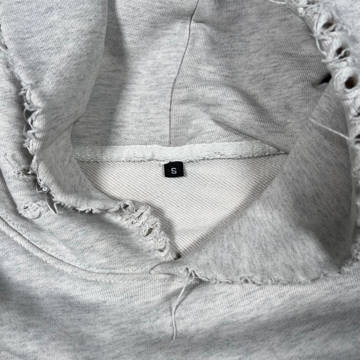 GV Gallery Ripped Trashed Grey Pullover Hoodie Size Small USED x17 031