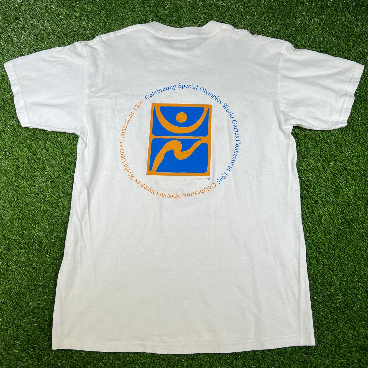 1995 Jerry Garcia Artwear Special Olympics White Tee Size Large USED v16609