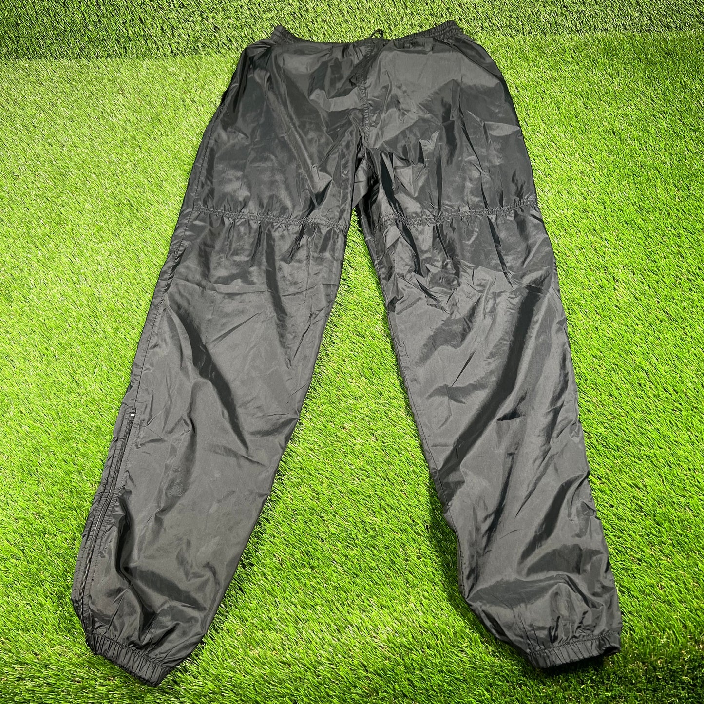 1990s Nike Plain Black Track Pants Size Large USED v16809