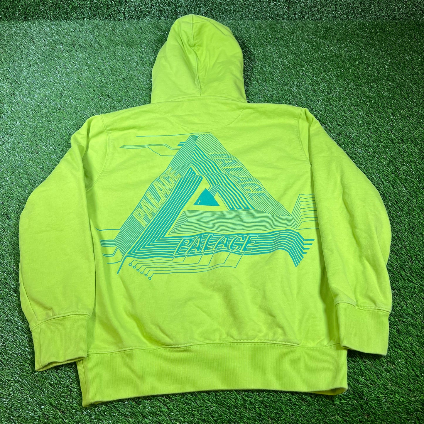 Palace Electric Lime Green Hoodie Size Medium USED x14101