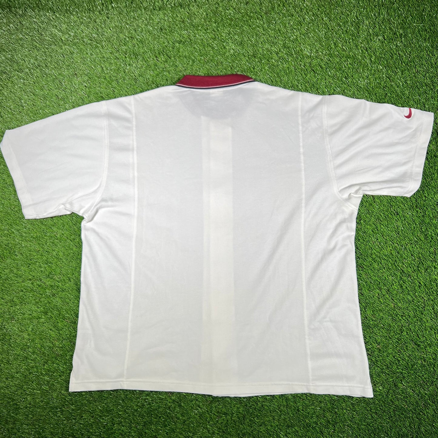 1990s Nike Challange Court White Polo Tee Size XL USED v17094