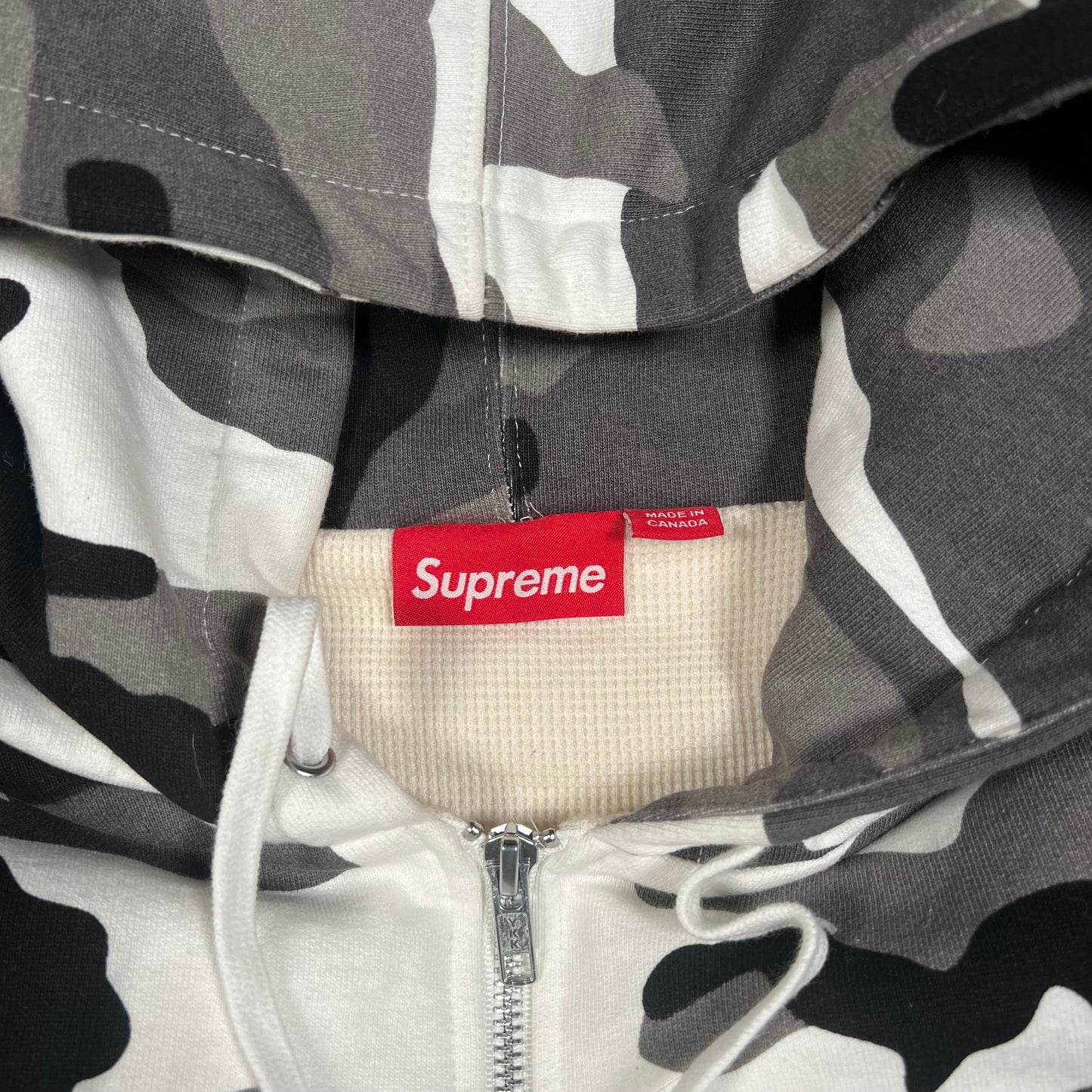 Supreme Arc Thermal Lined Zip Up Hooded Sweatshirt Snow Camo (2025) Size XL USED x17027