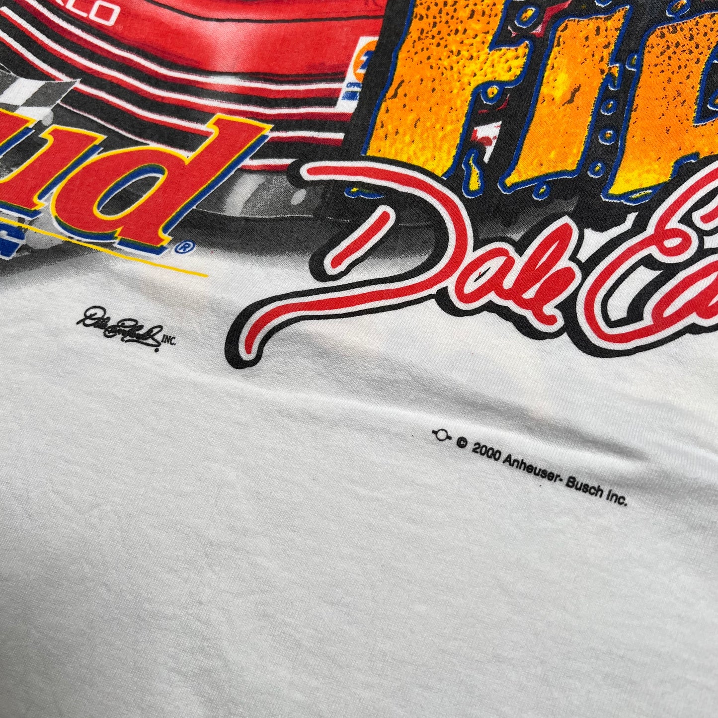 2000 Dale Earnhardt Budweiser White Racing Nascar Tee Size XL USED v17810