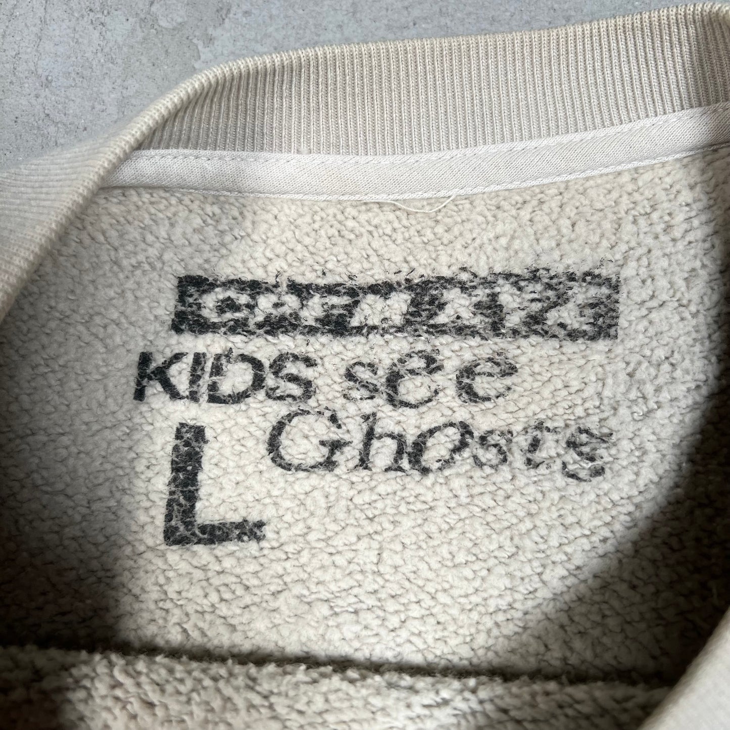 CPFM Kids See Ghost Kanye Cudi I feel Ghosts Tan Crewneck Size Large USED x3041