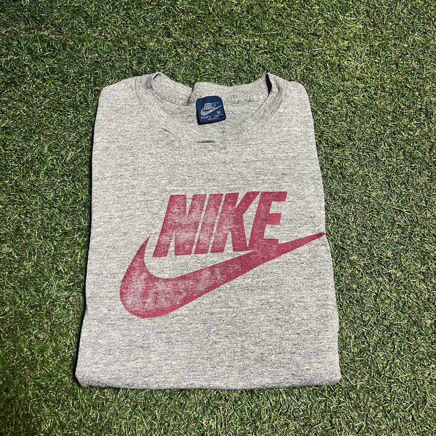 Nike Burgundy Check Grey Long Sleeve Size Medium USED V15847
