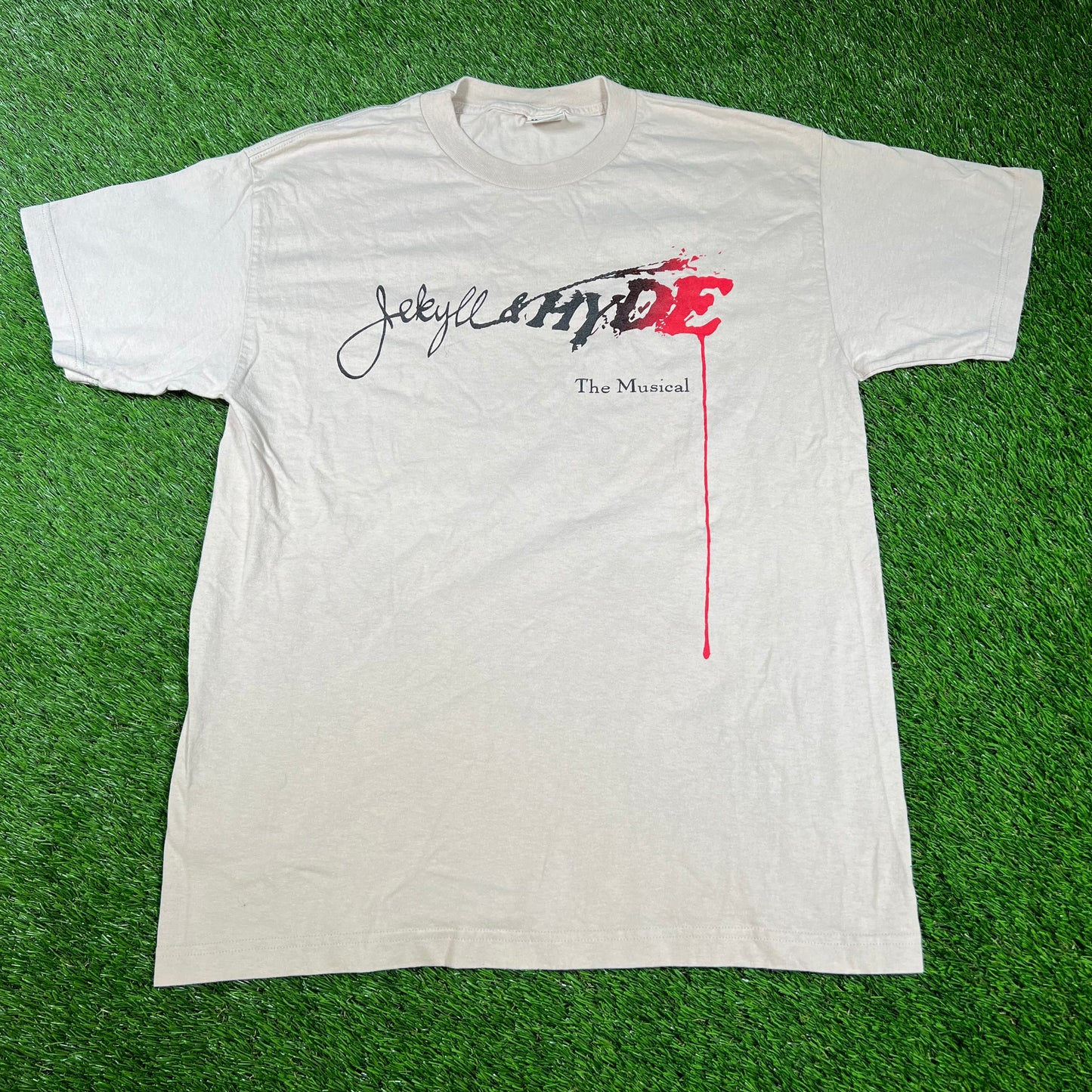 1990s Jekyll & Hyde The Musical Beige Tee Size Large USED v16660