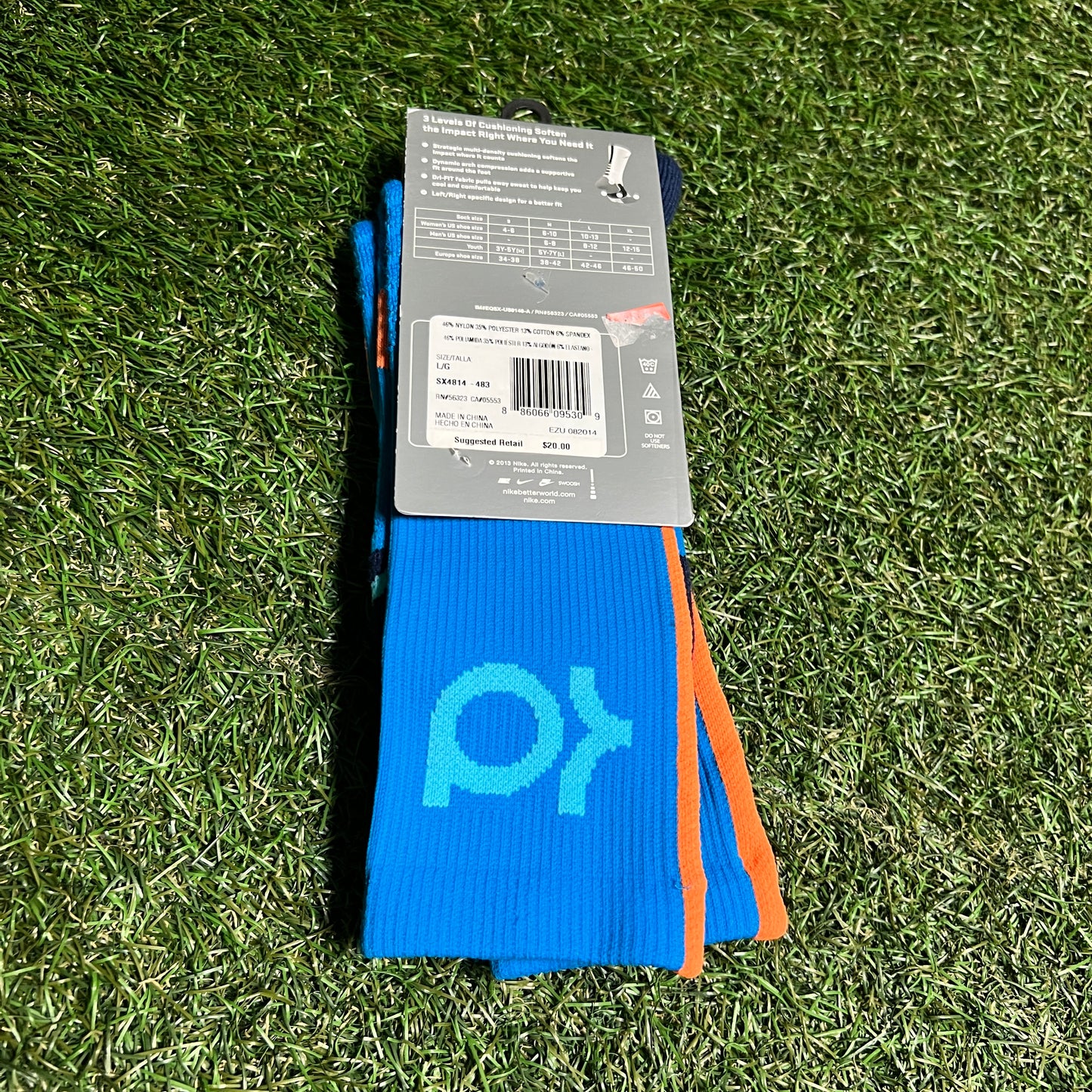 2013 Nike KD Hyper Elite Socks Blue NEW v16406