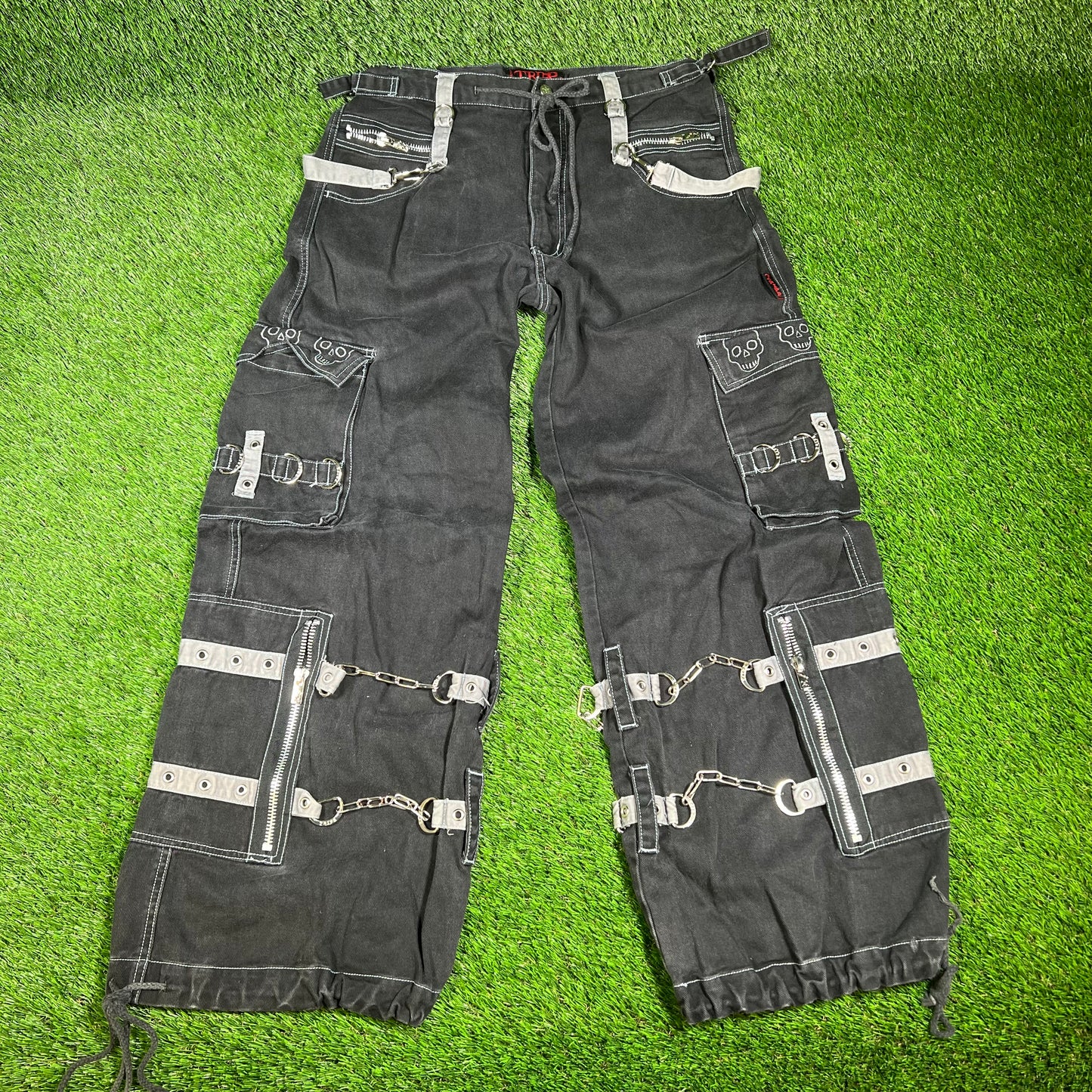 Tripp NYC Black Belted Cargo Utility Pants Size Medium USED x14306