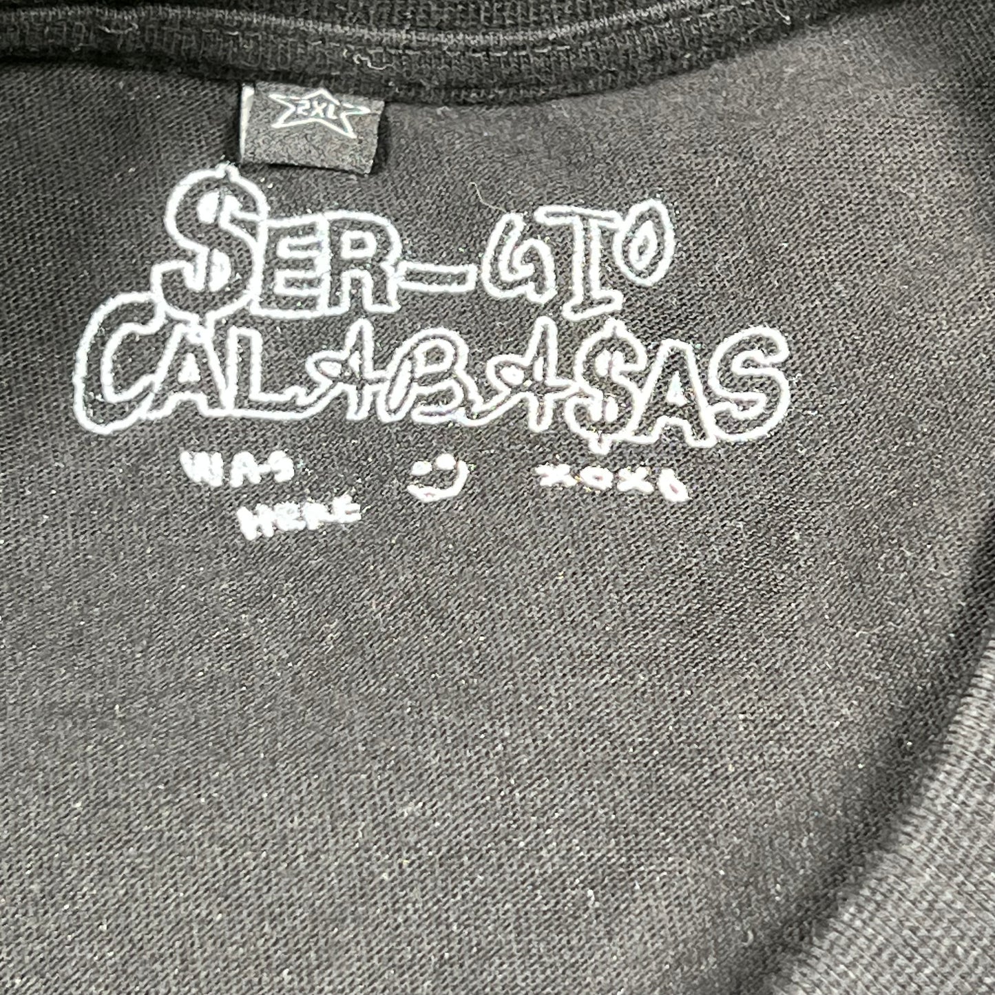 Sergio Calaobasas The Weeknd Rap Style Black Tee Size XXL USED x14352