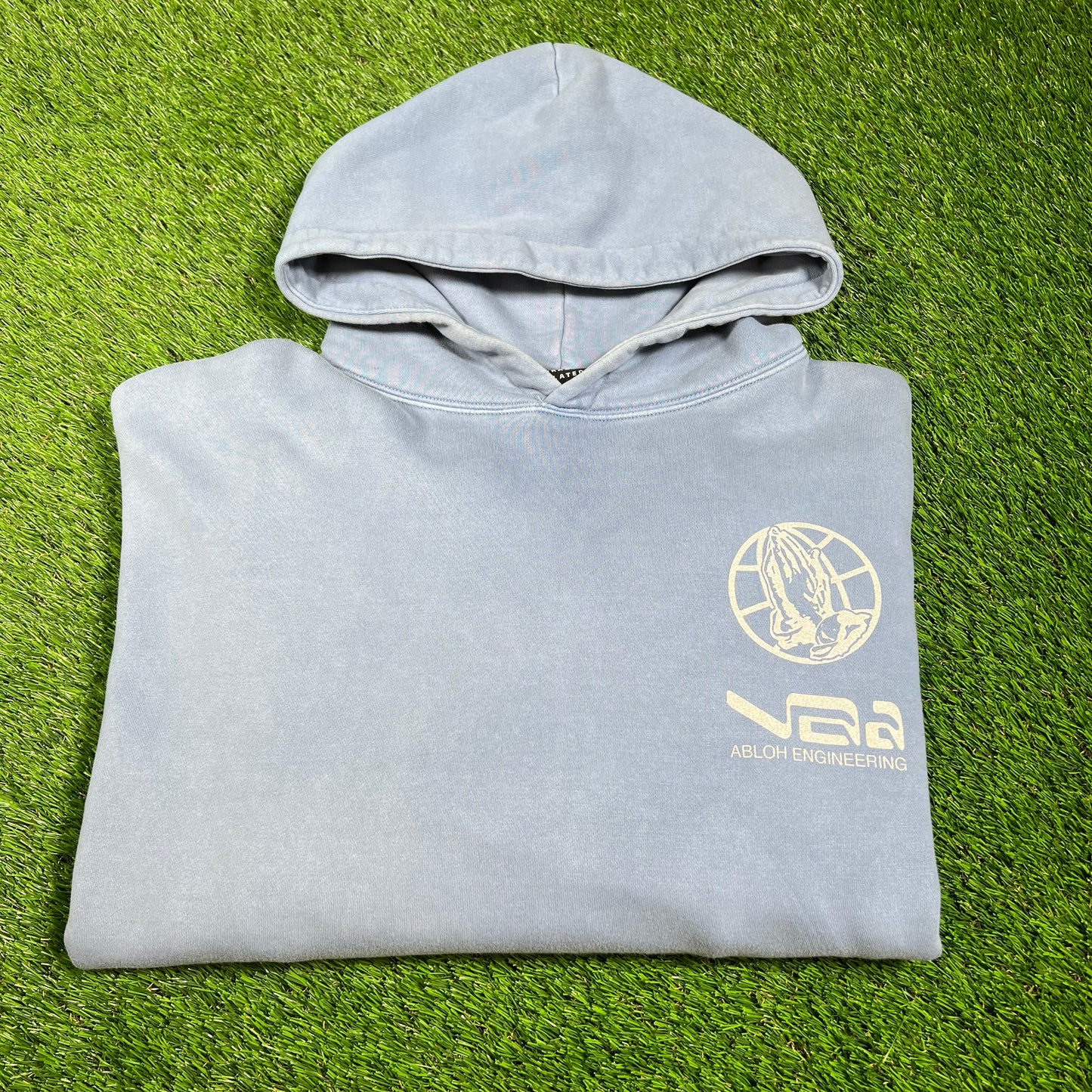Drake Related "Abloh Engineering" Blue Hoodie Size Medium USED x14308