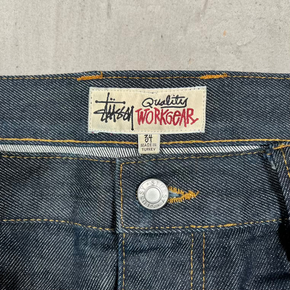 Stussy WorkGear Raw Denim Carpenter Pants Size 34 USED x18763
