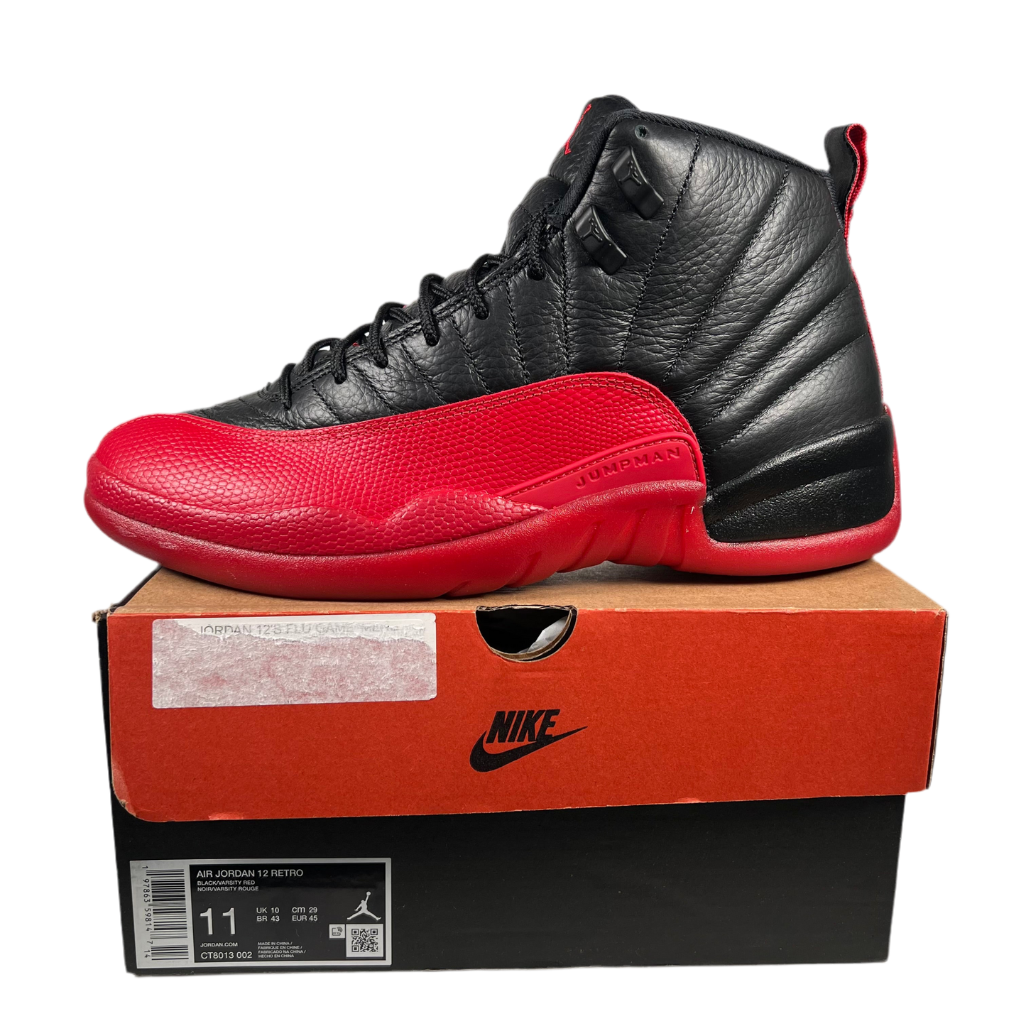 Jordan 12 Flu Game (2025) Size 11 USED s18189