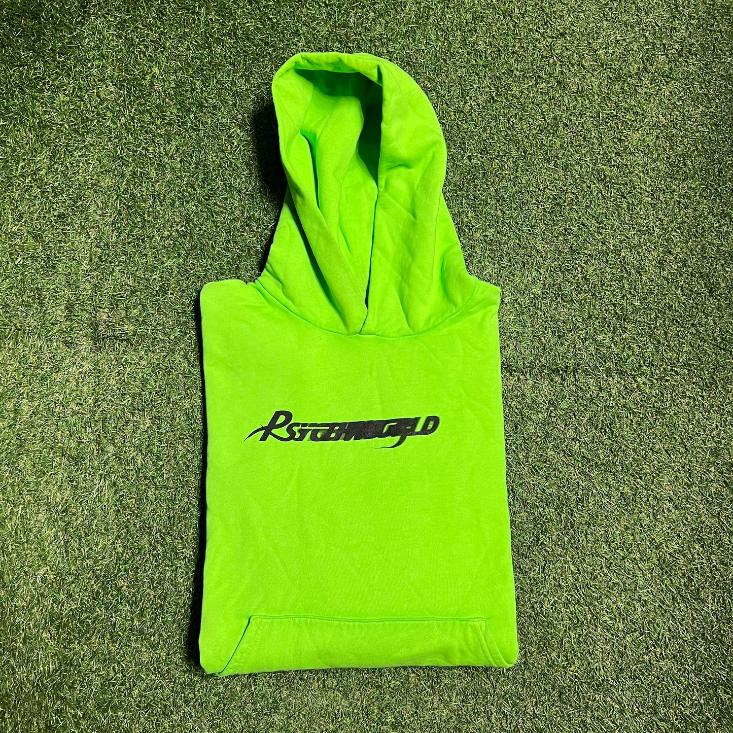 Psychworld Middle Logo Green Hoodie Size Large USED x13480