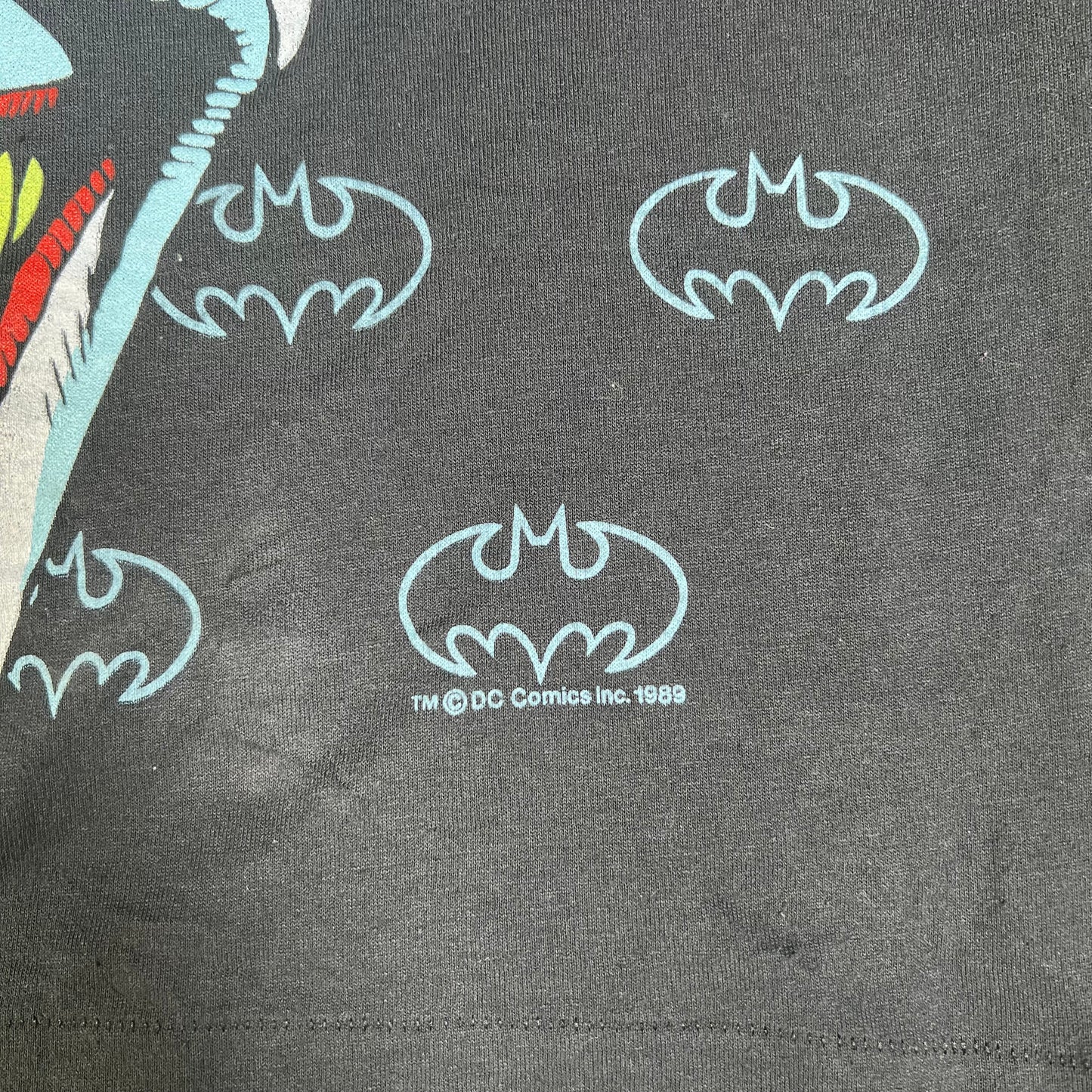 1990s Joker Big Face Black Tee Size Medium USED v16635