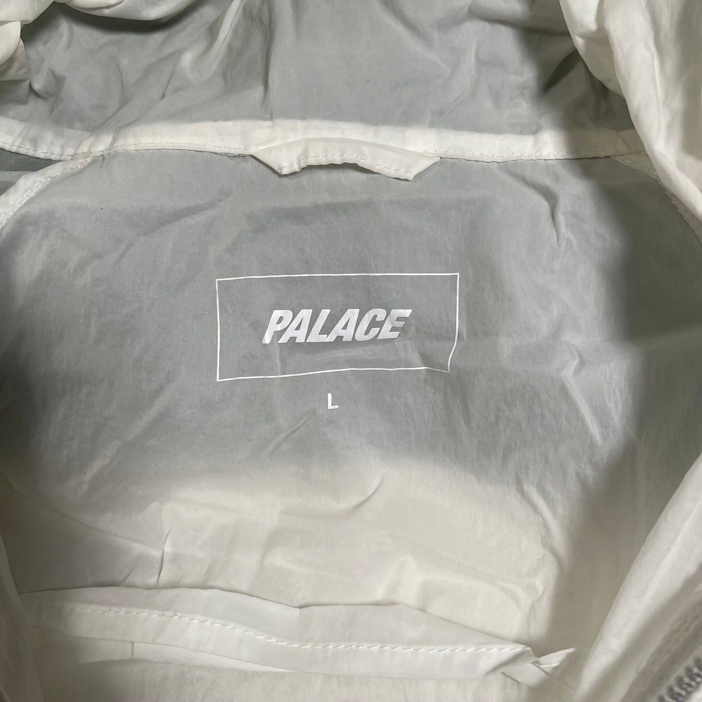 Palace White Sheer Zollar Jacket Size Large USED x16227