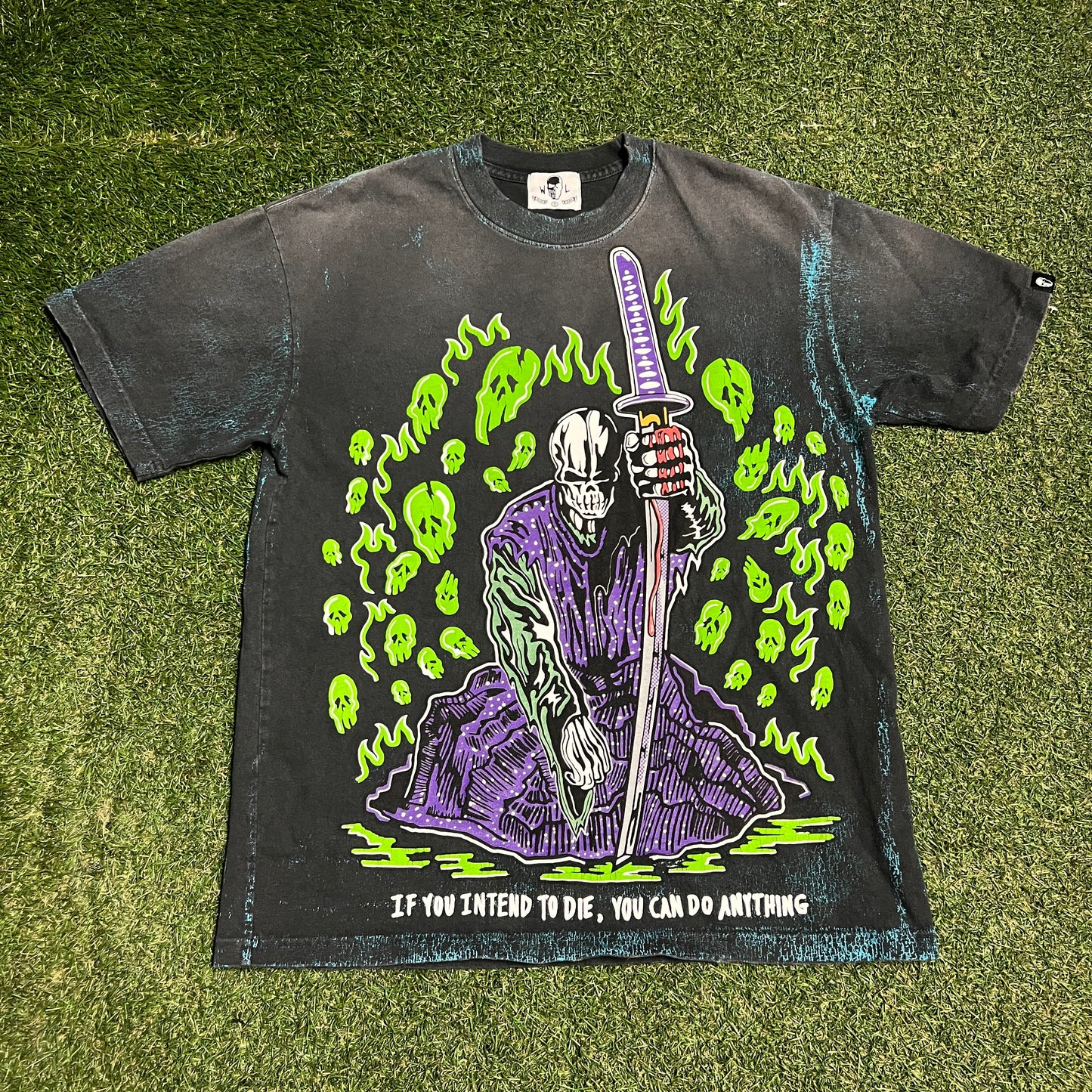 Warren Lotas Dark Grey Samurai Tee Size Small USED x14177