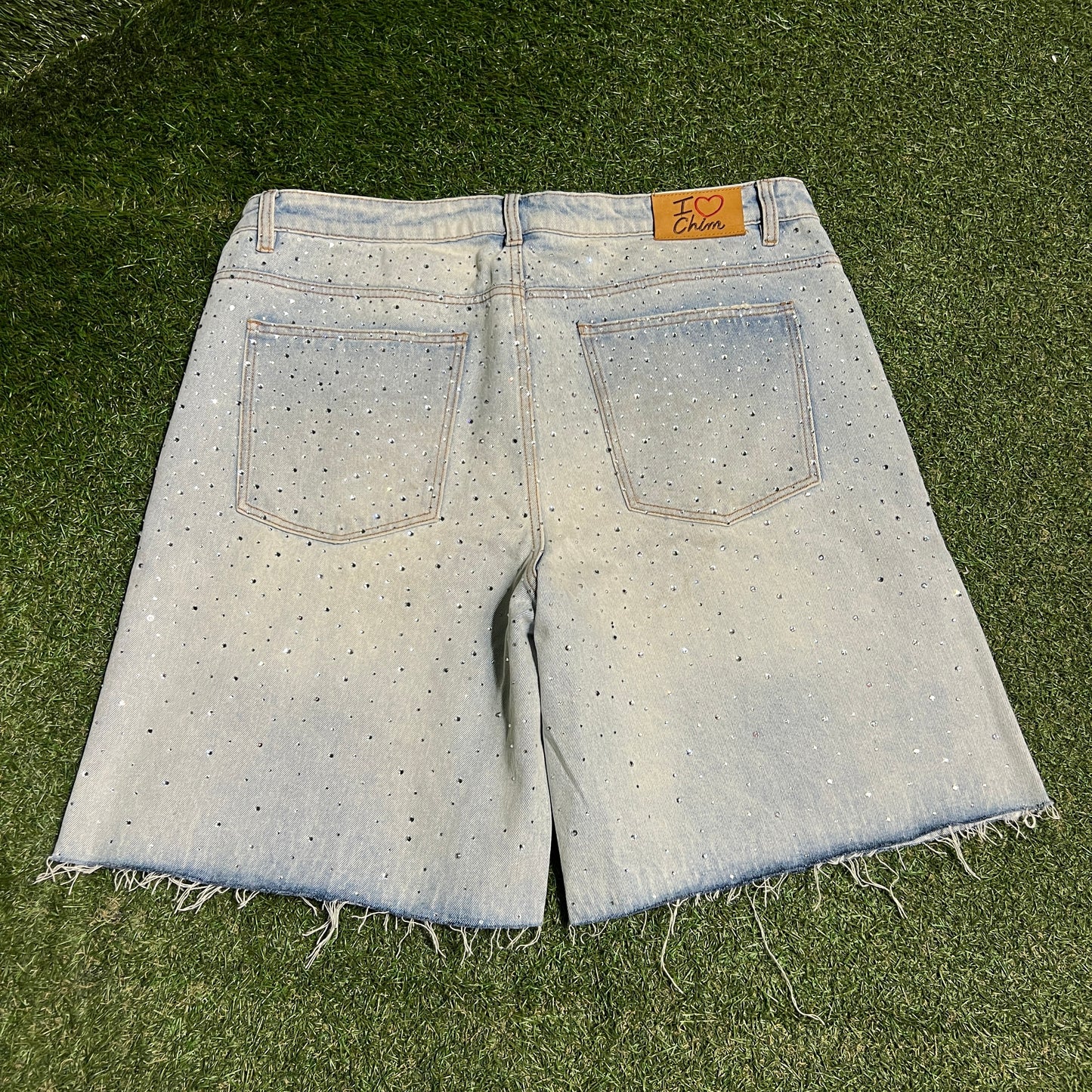 HMDD Crystal Jeans Shorts Jhorts Size XXL USED x14295