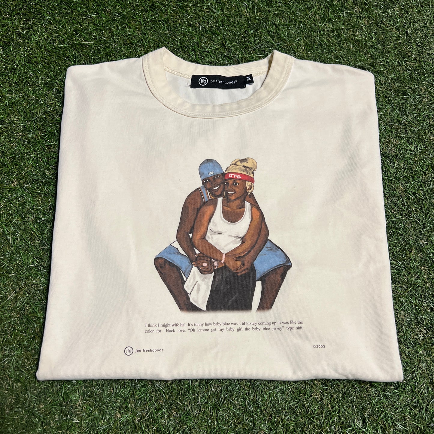 Joe Freshgoods I Think I Might Wife Cream Tee Size Medium USED x14136