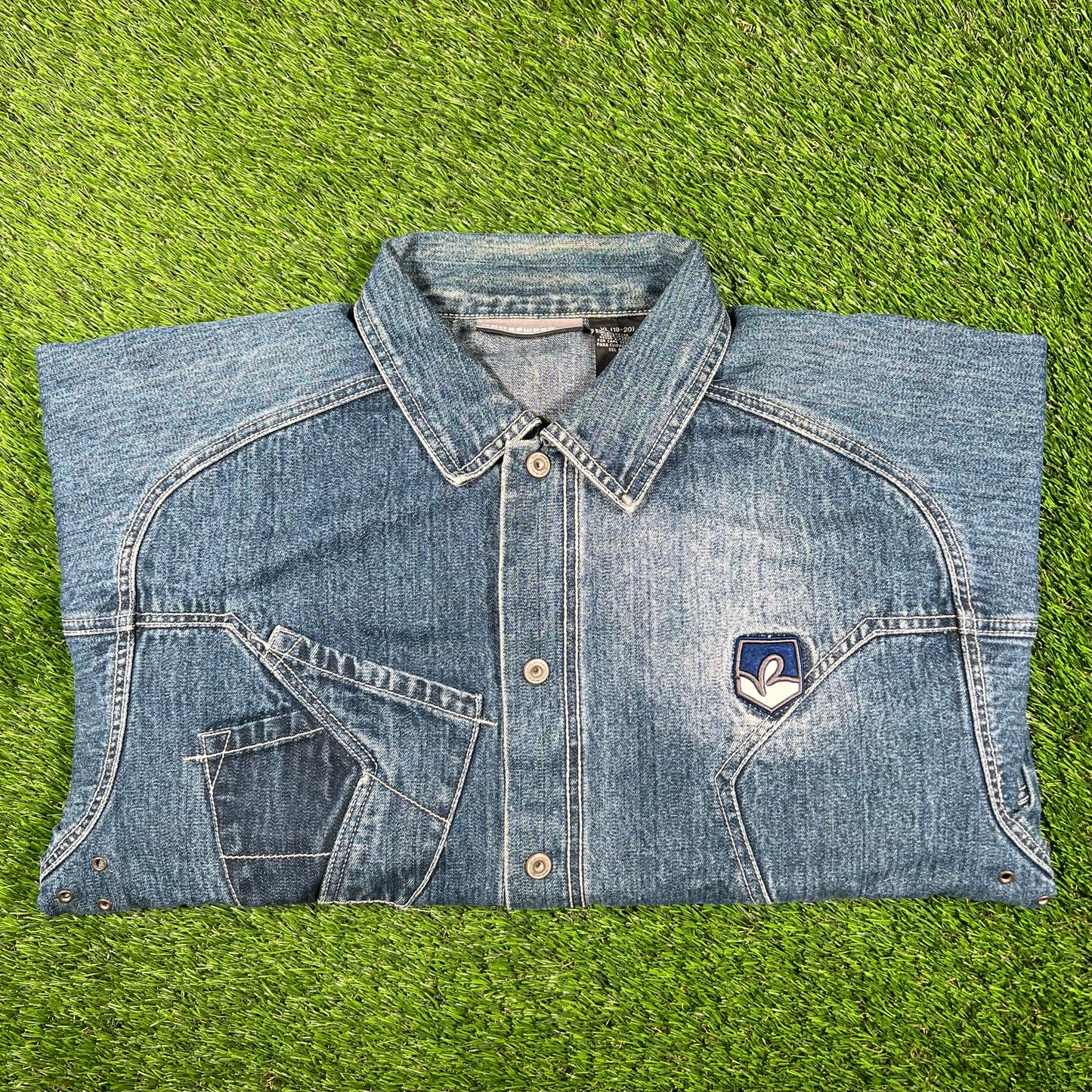 1990s Rocawear Blue Denim Jacket Size XL USED v17034