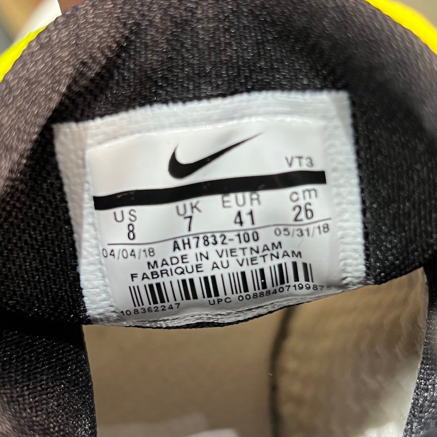 Nike Air Presto Mid Acronym Dynamic Yellow (2018) Size 8 USED s18641