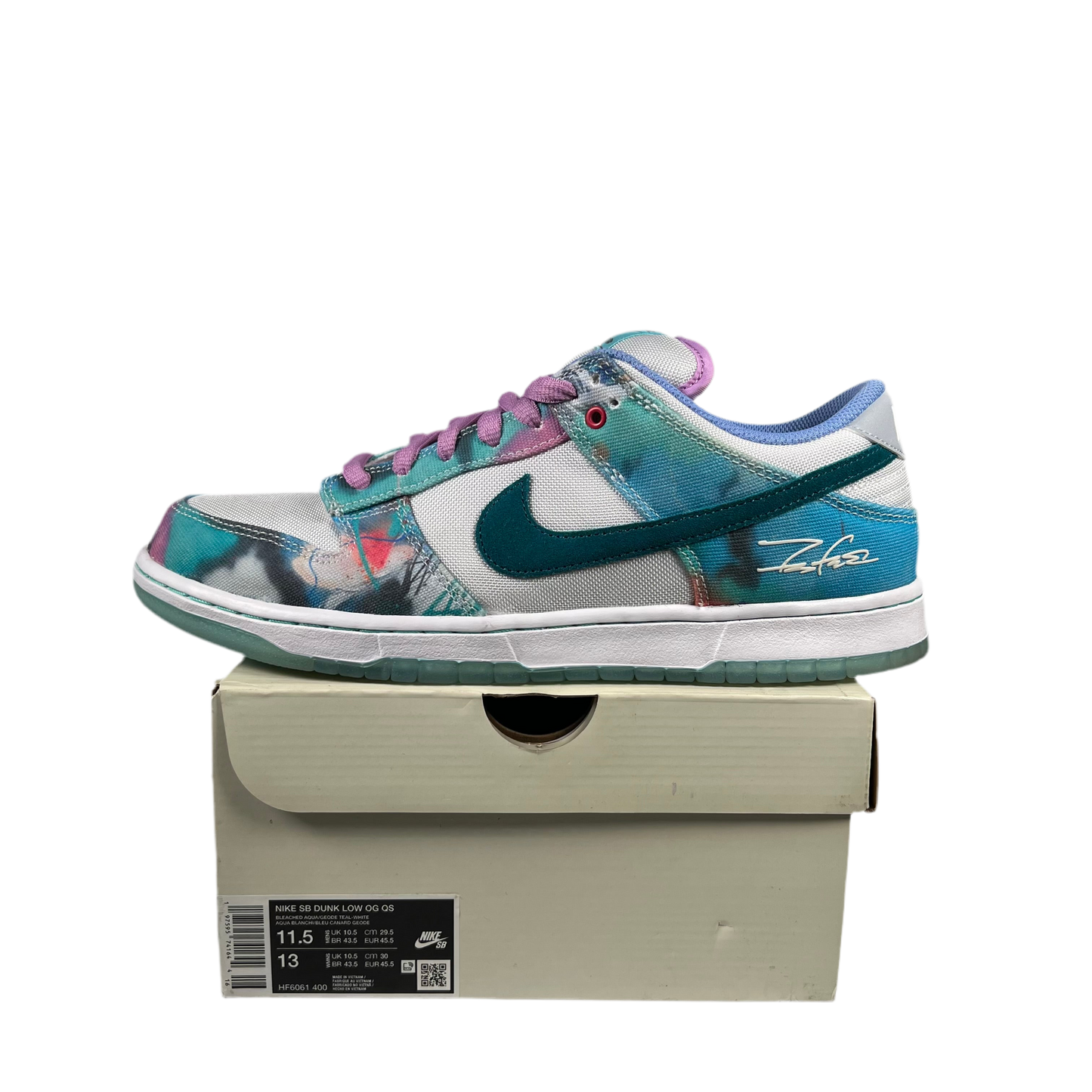 Nike SB Dunk Low Futura Lab Bleached Aqua (2024) Size 11.5 USED s18834