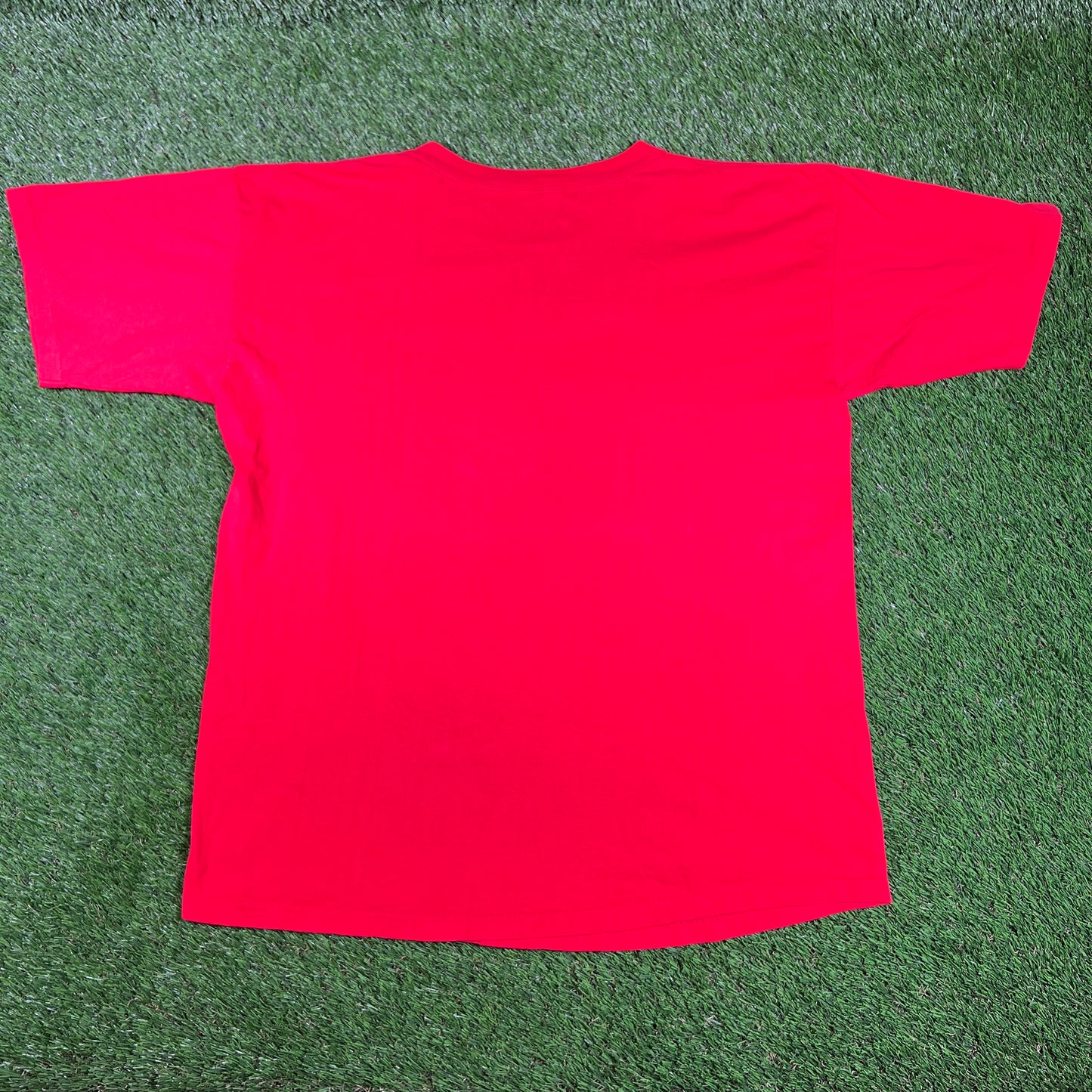 1993 Joe Montana Chiefs Here I Come Salem Tag Red Tee Size XL USED v16754