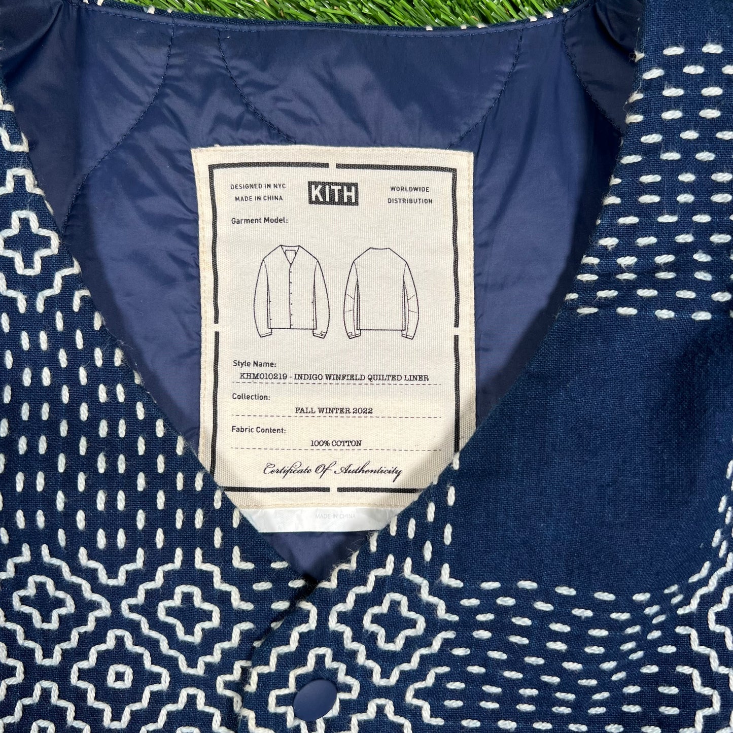 Kith Indigo Winfield Quilted Liner Nocturnal Size Large USED x14689
