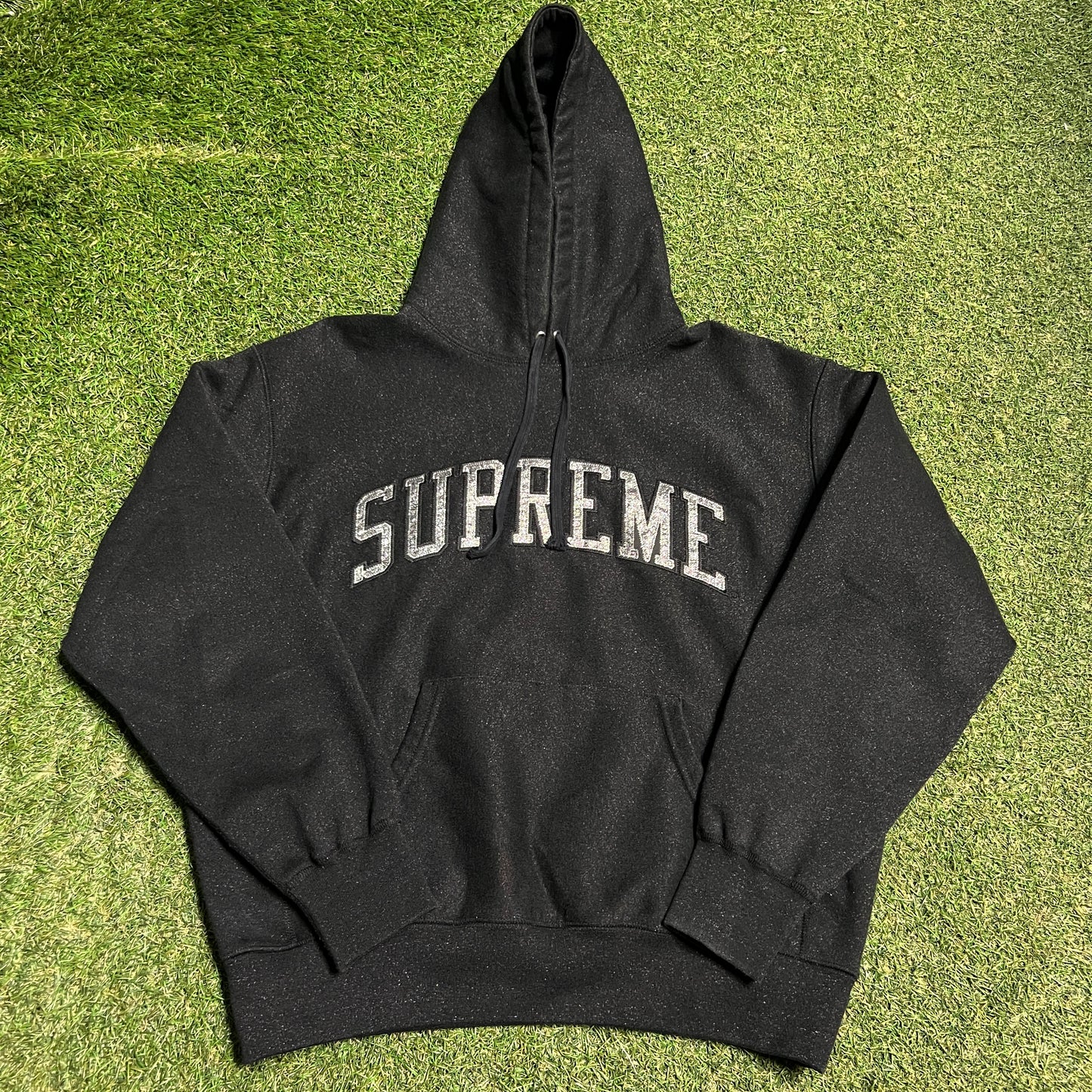 Supreme Glitter Arc Black Hoodie Size Small USED x14147