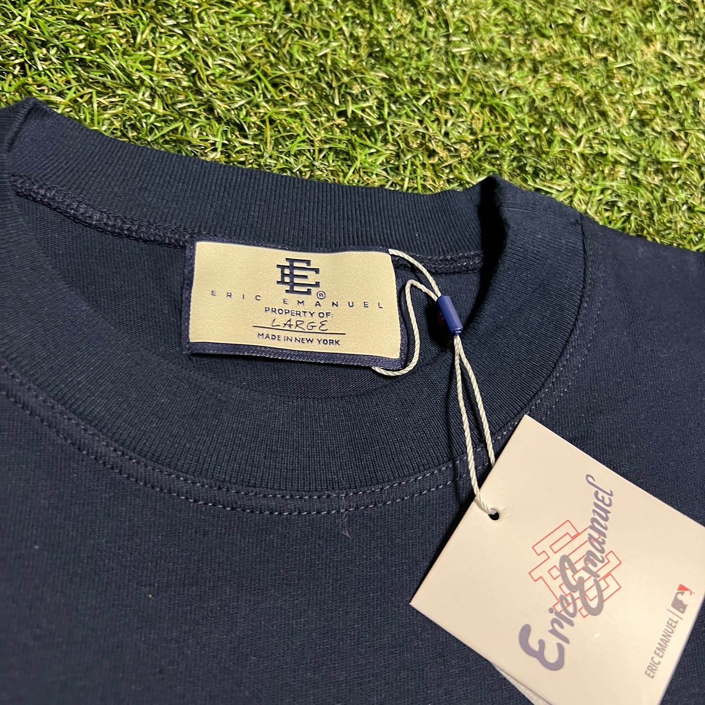 Eric Emanuel Yankees Sleeve Repeat Logo Navy Blue Longsleeve Size Large NEW x13746