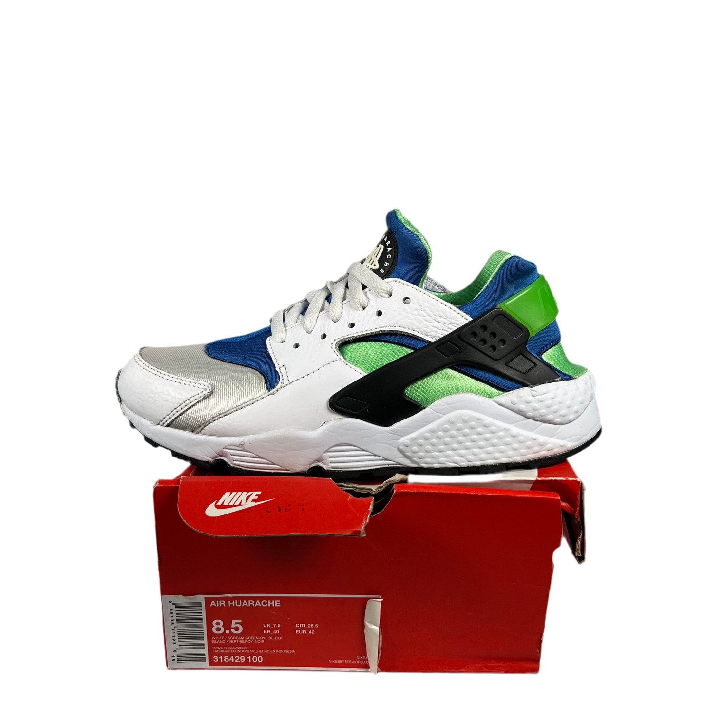 Nike Air Hurache Scream Green (2014) Size 8.5 USED S17747
