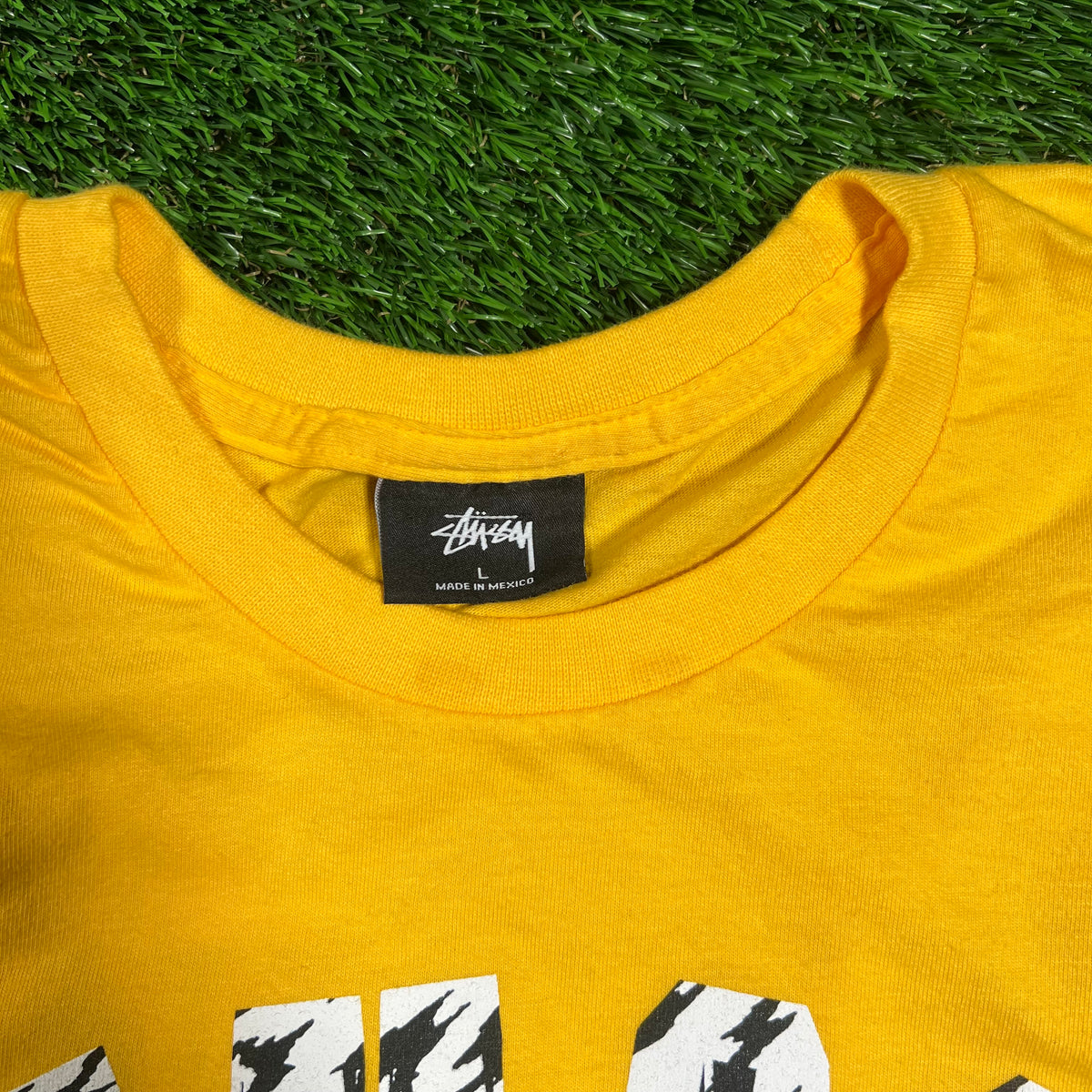 Stussy Yellow International Tee Size Large USED x16455