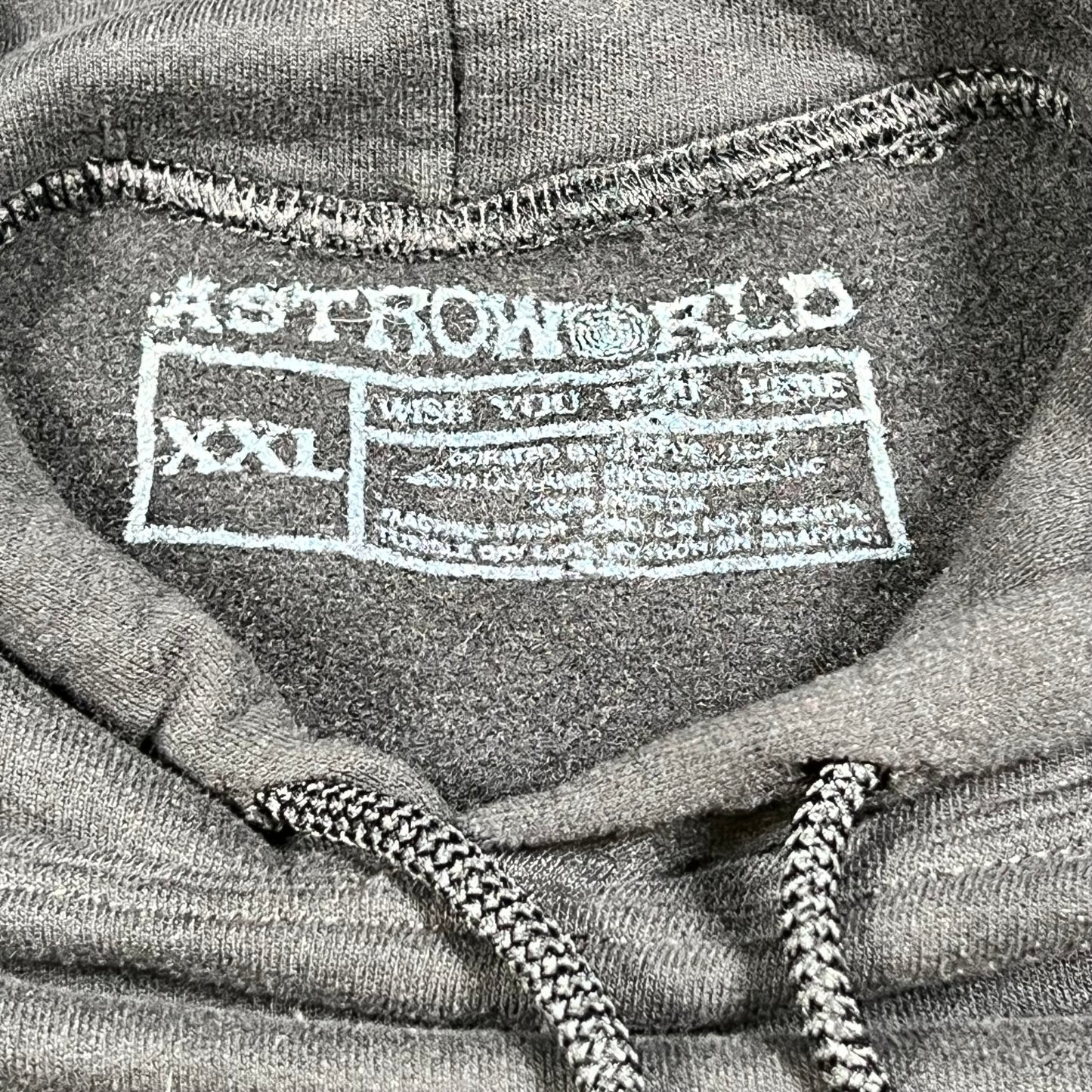 Travis Scott Astro World MSG 2019 Black Hoodie Size XXL USED x14351