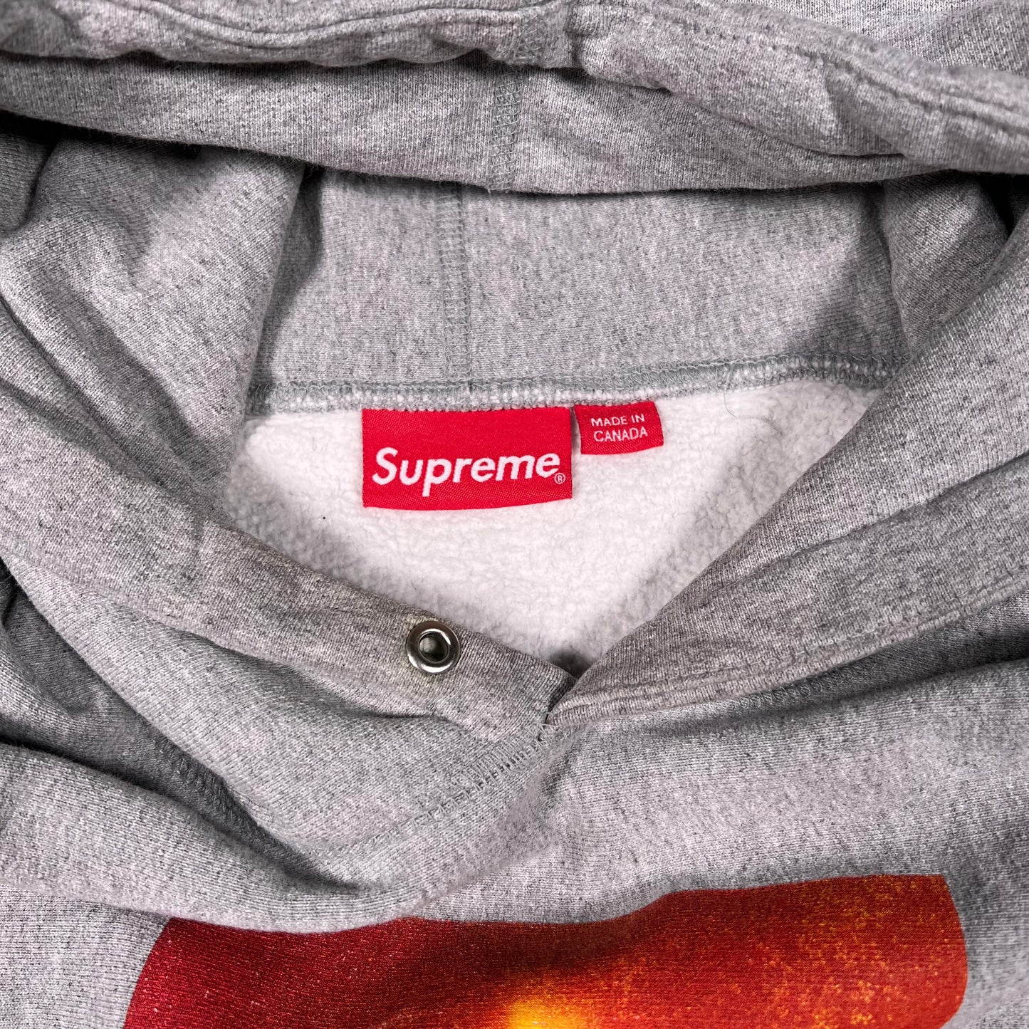 Supreme Andes Serrano Piss Christ Grey Hoodie (2017) Size Large USED x15628