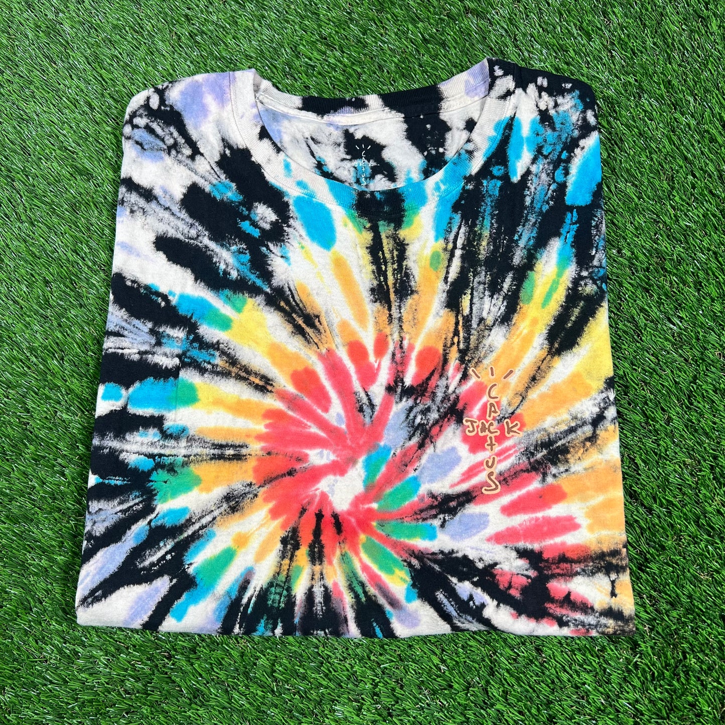 Travis Scott Cactus Jack "Highest in the Room" Tie Dye Tee Size Large USED x14499