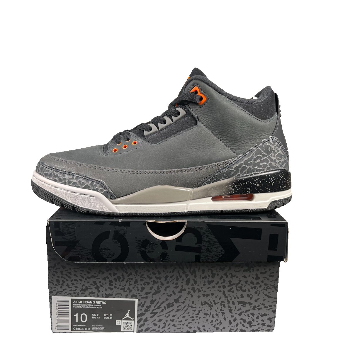 Jordan 3 Fear Pack (2023) Size 10 USED s18939
