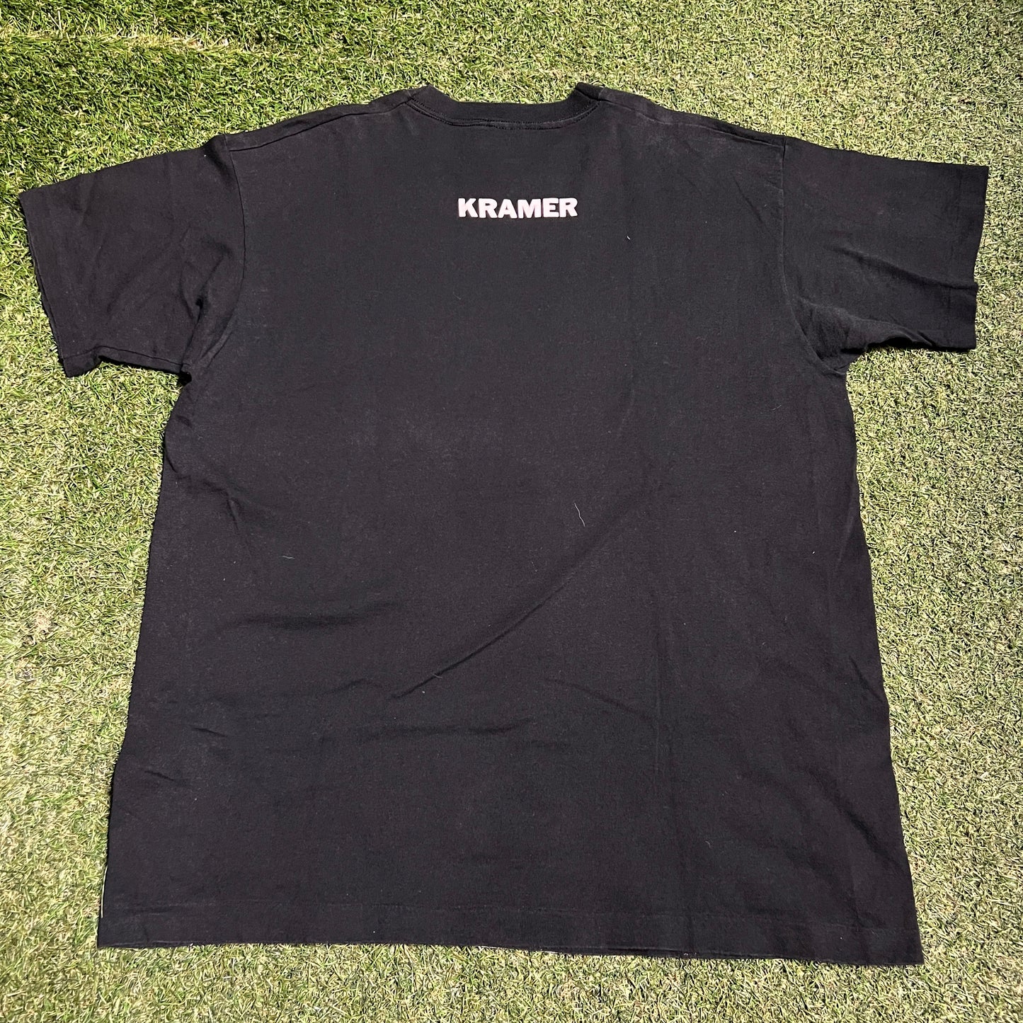 1993 Kramer Seinfeld Full Print Black Tee Size XL USED v16416