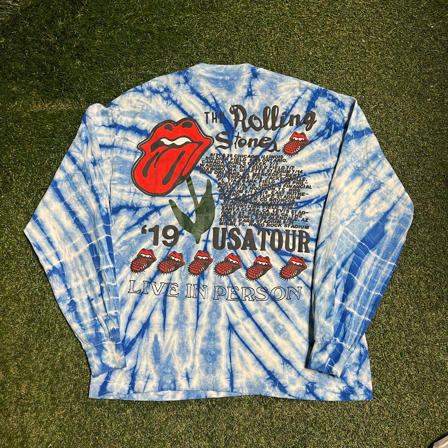 CPFM Rolling Stone Blue Tie Dye Tee Size Medium USED x13306
