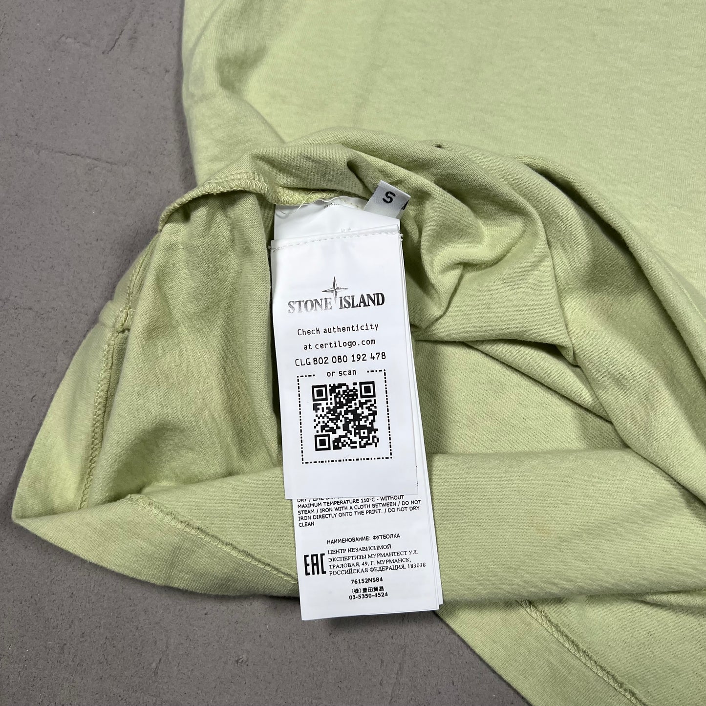 Stone Island Light Green Tee Size Small NEW x17076