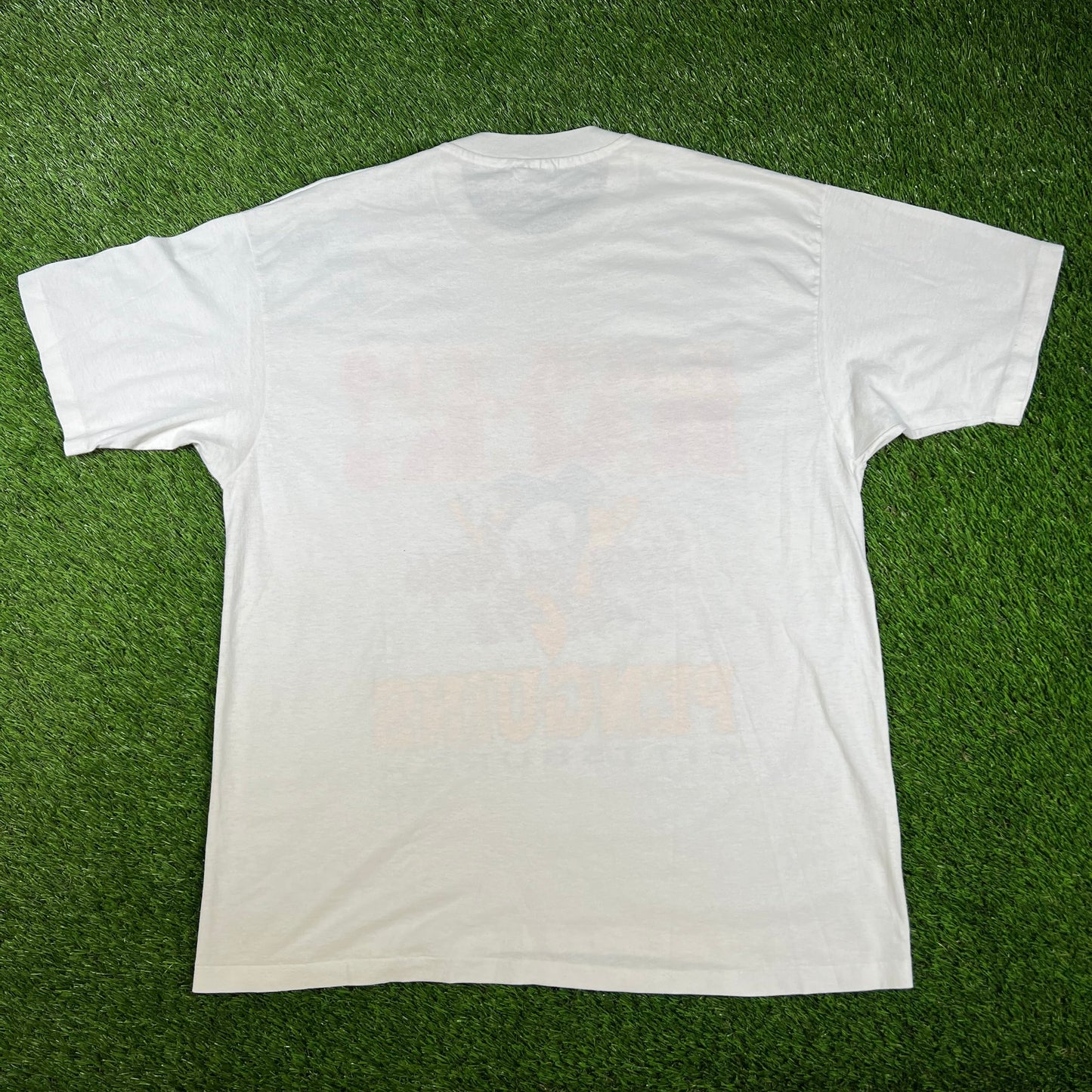 1992 Penguins Stanley Cup Champs White Tee Size XL USED v16675