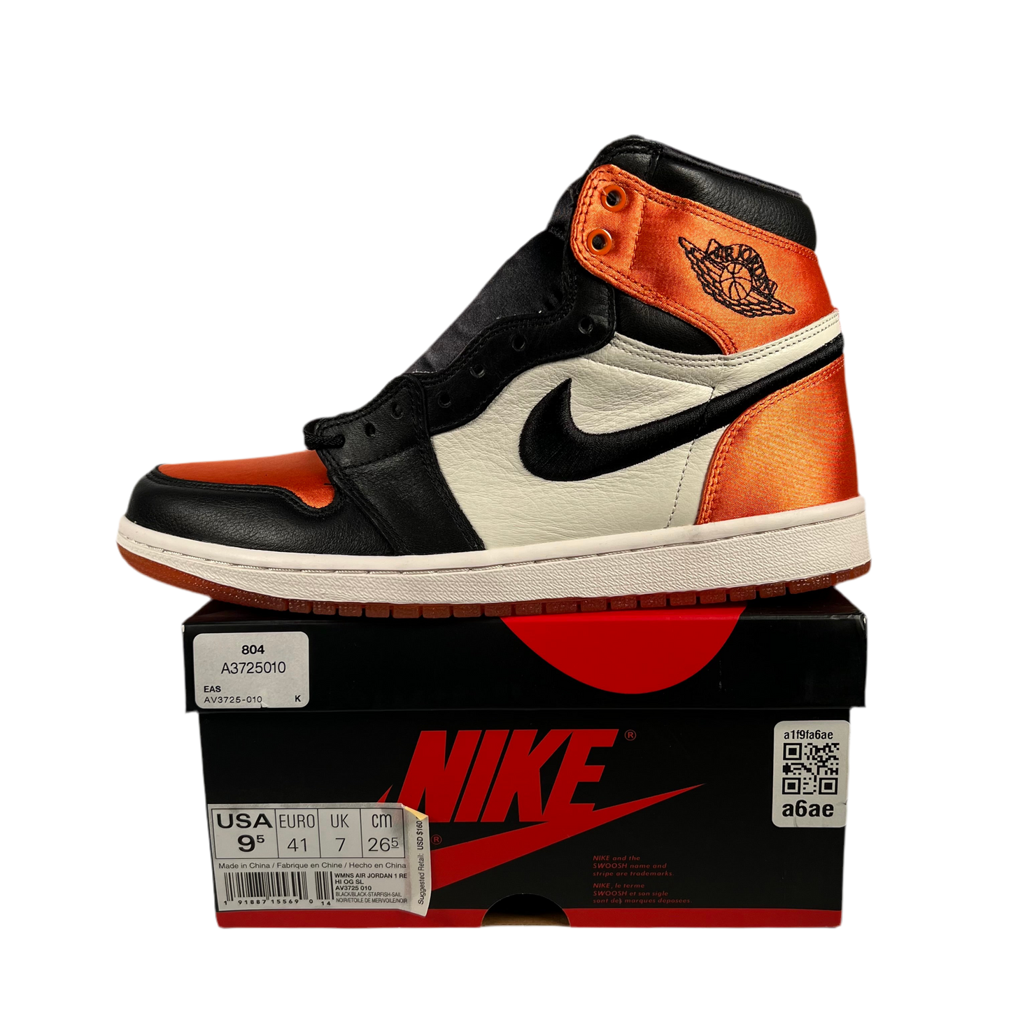 Jordan 1 High Satin Shattered Backboard Size 8m / 9.5w NEW s17465