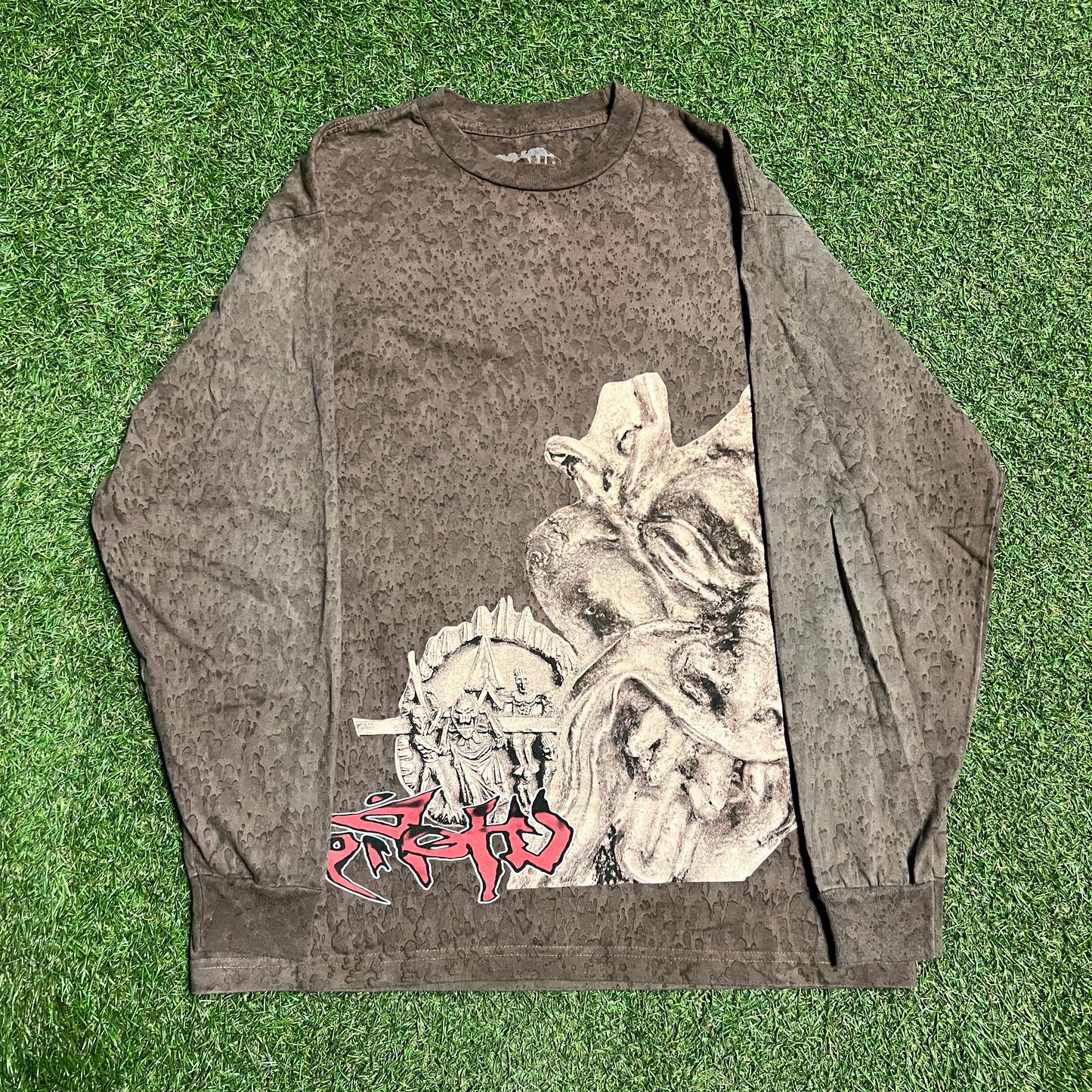 Travis Scott Utopia Maximus 4 Stars Brown Longsleeve Size Medium USED x13636