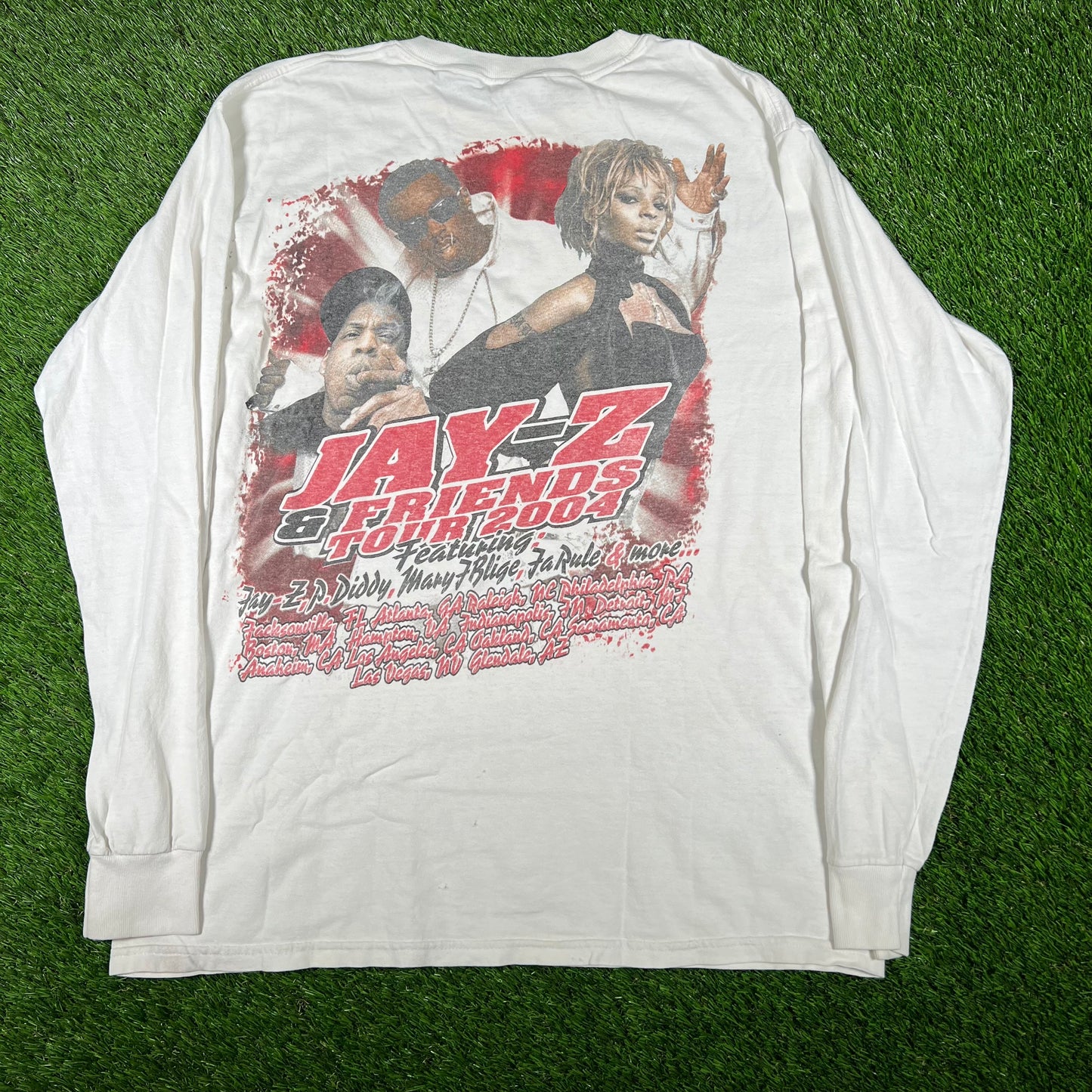 2004 Jay-Z & Friends White Tour Longsleeve Size Large USED v16895