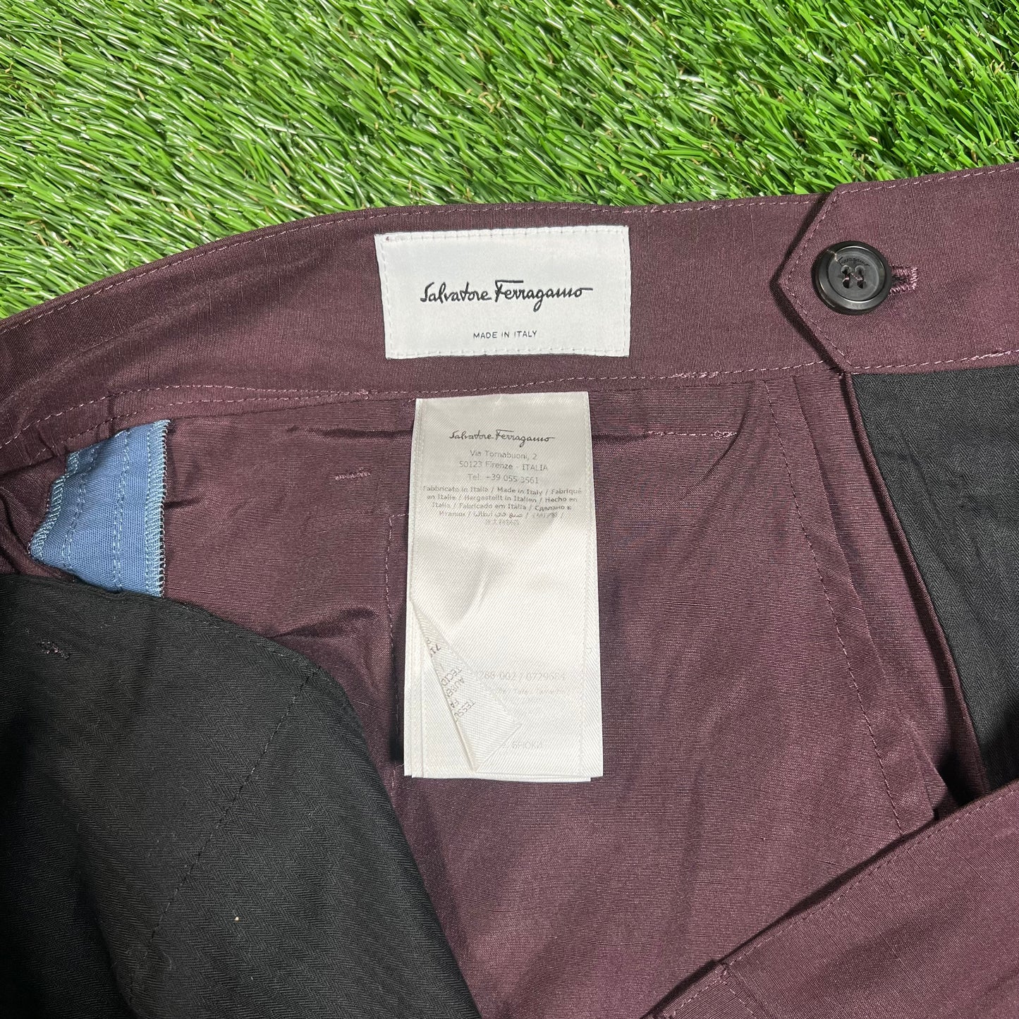Salvatore Ferragamo Purple/Blue Piping Track Pants Size 38 USED v17770