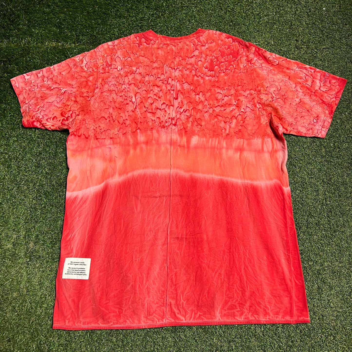 Heron Preston Emproidered Birds Red Tie Dye Tee Size Large USED x14021