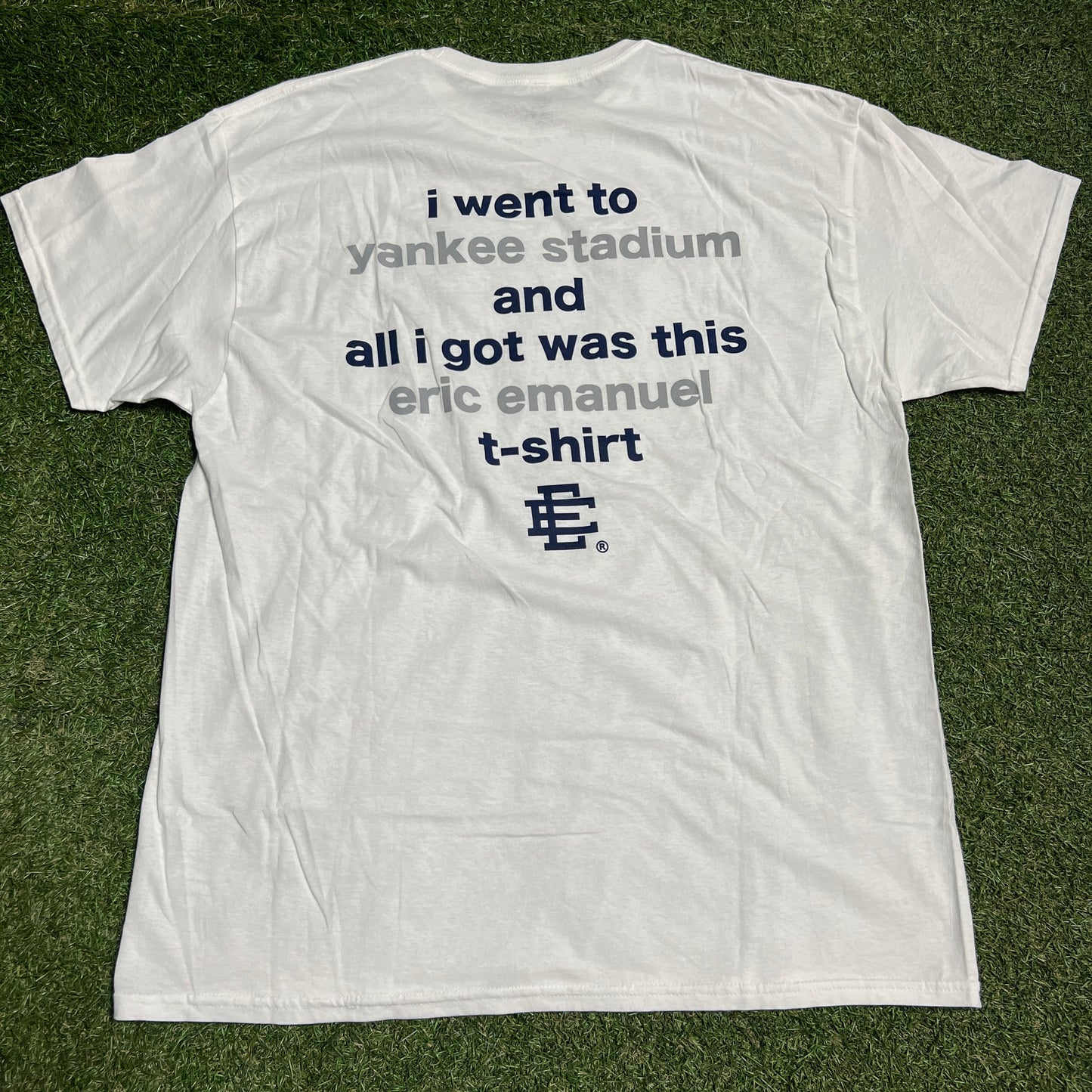 Eric Emanuel Yankees "All I Got" White Tee Size XL NEW x13776