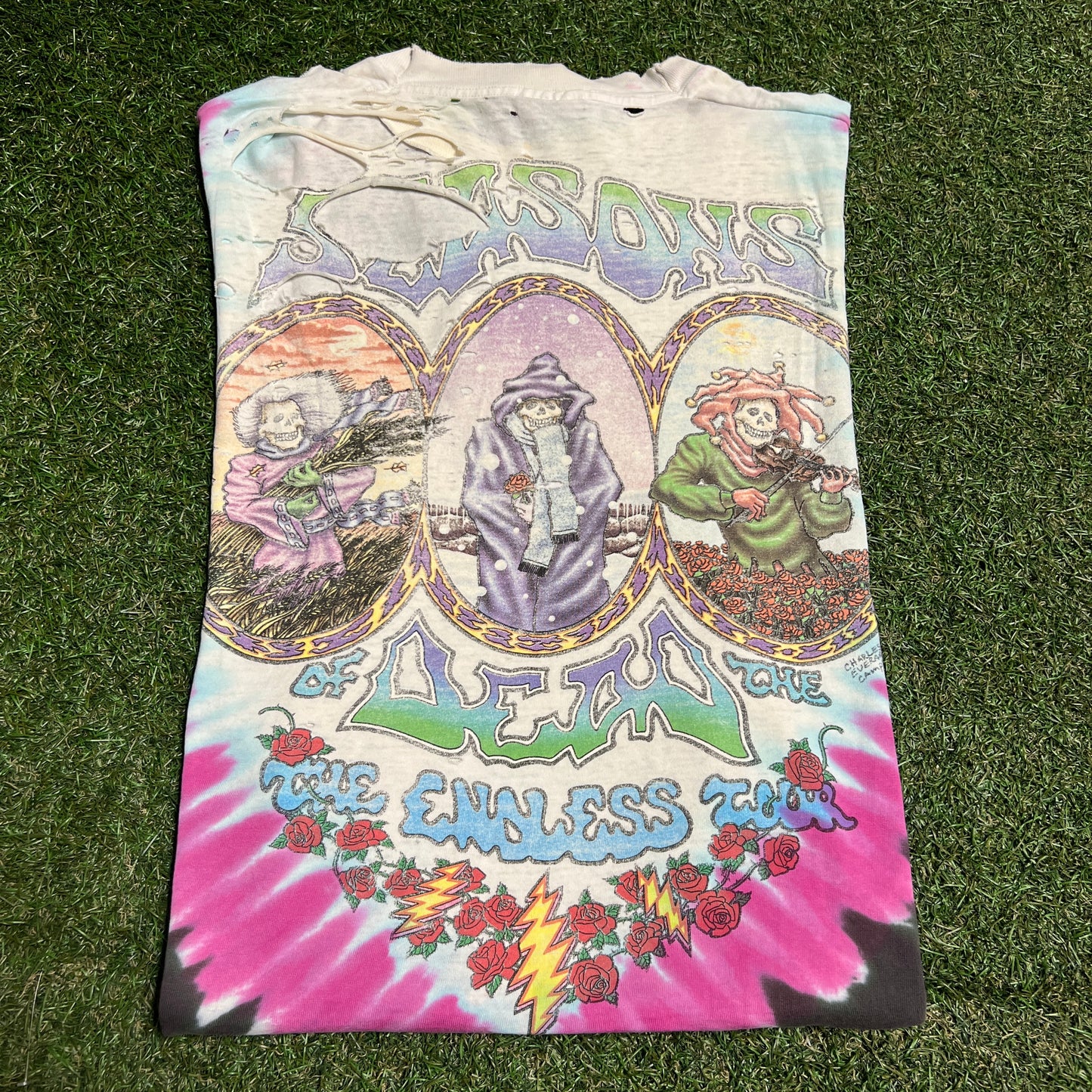 1993 Grateful Dead Dancing Jester Endless Tour Tee Size XL USED v16297