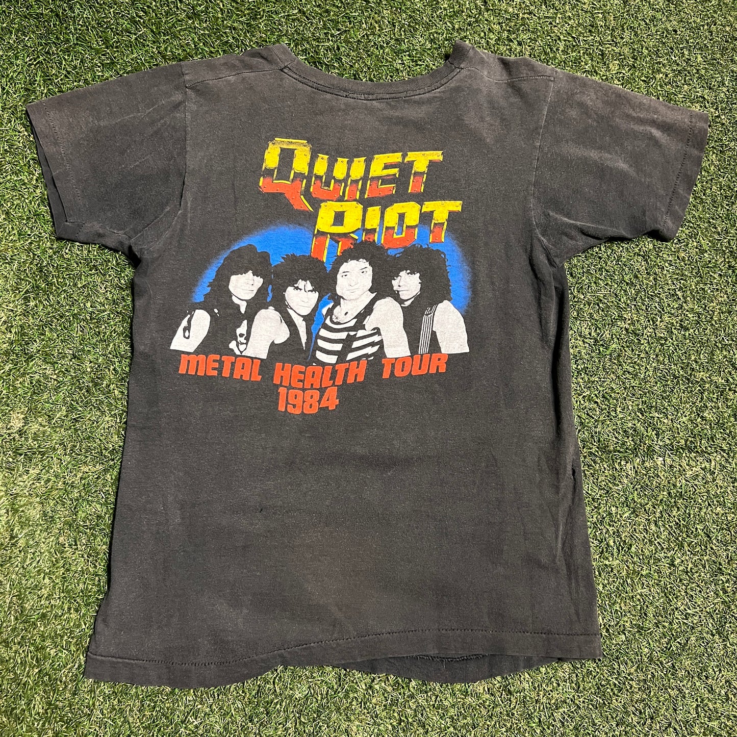1984 Quiet Riot Metal Health Tour Black Tee Size Small USED v16397