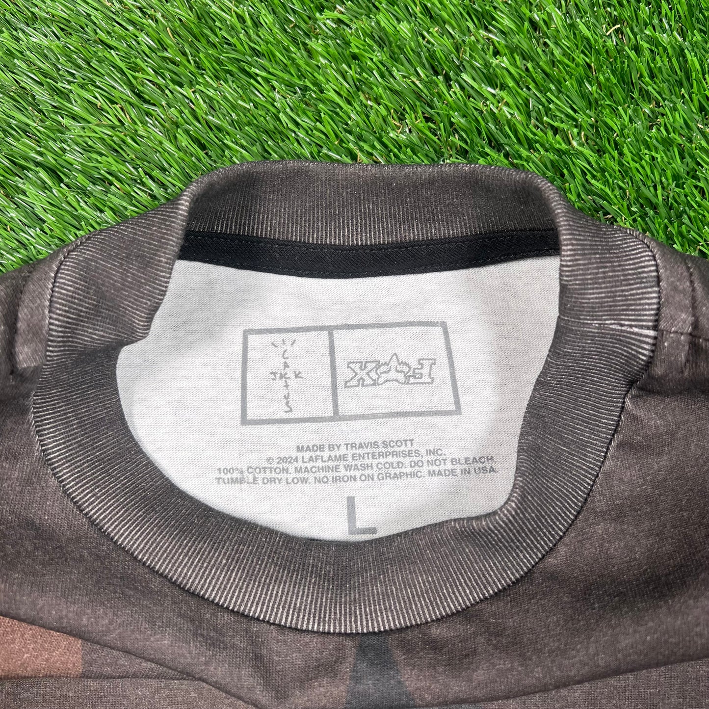 Travis Scott Fox Racing Brown Racing Jersey Size Large USED c16753