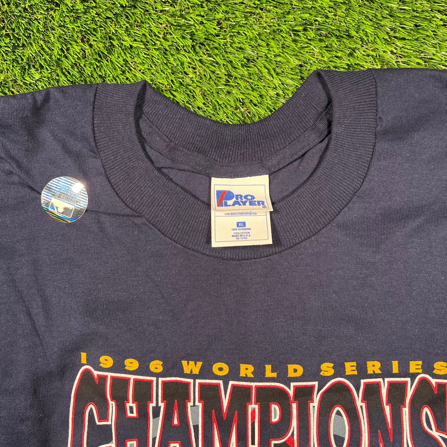 1996 Yankees World Champs Trophy Series Navy Blue Tee Size XL NEW v18527