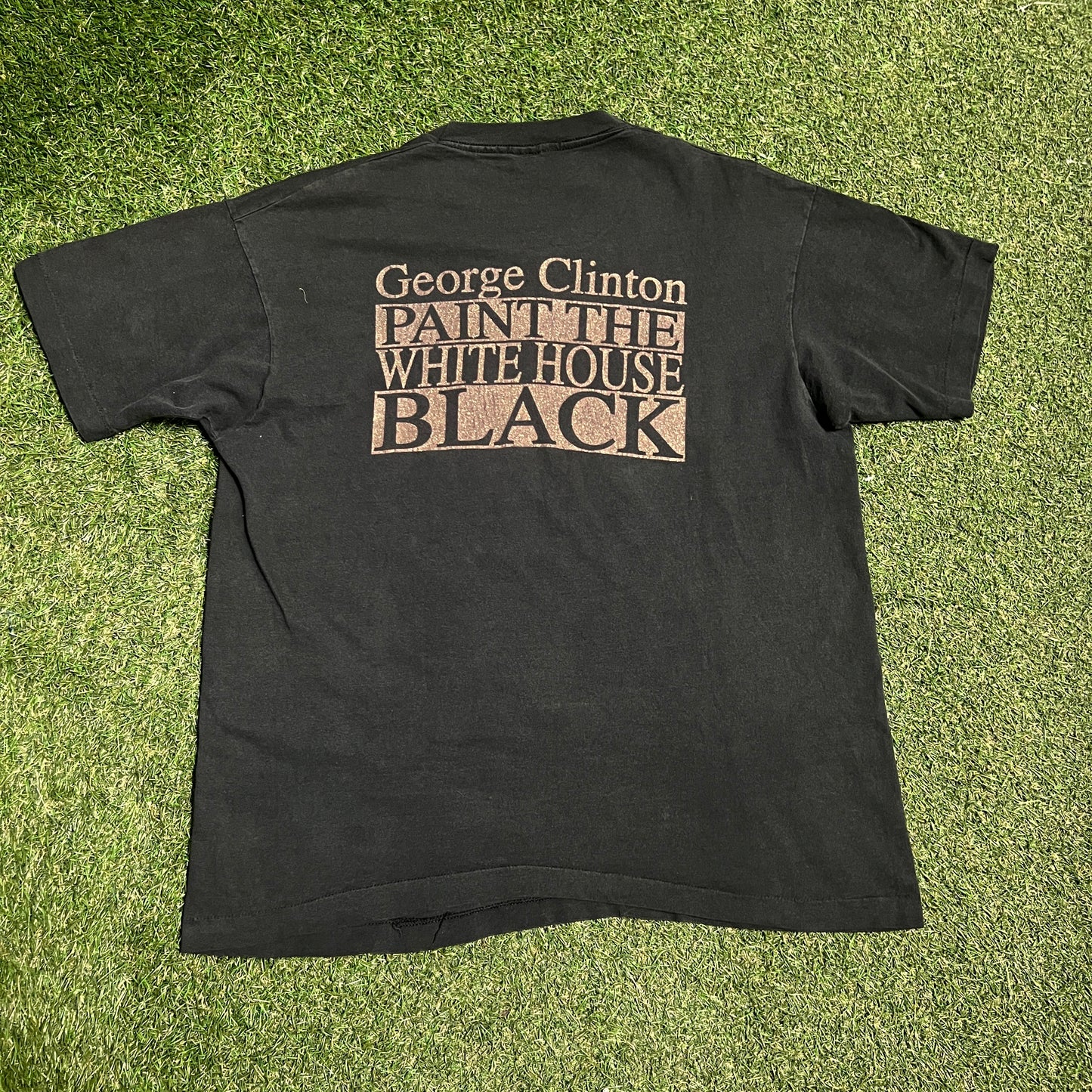 1990s George Clinton Paint the White House Black Black Tee Size XL USED v16247